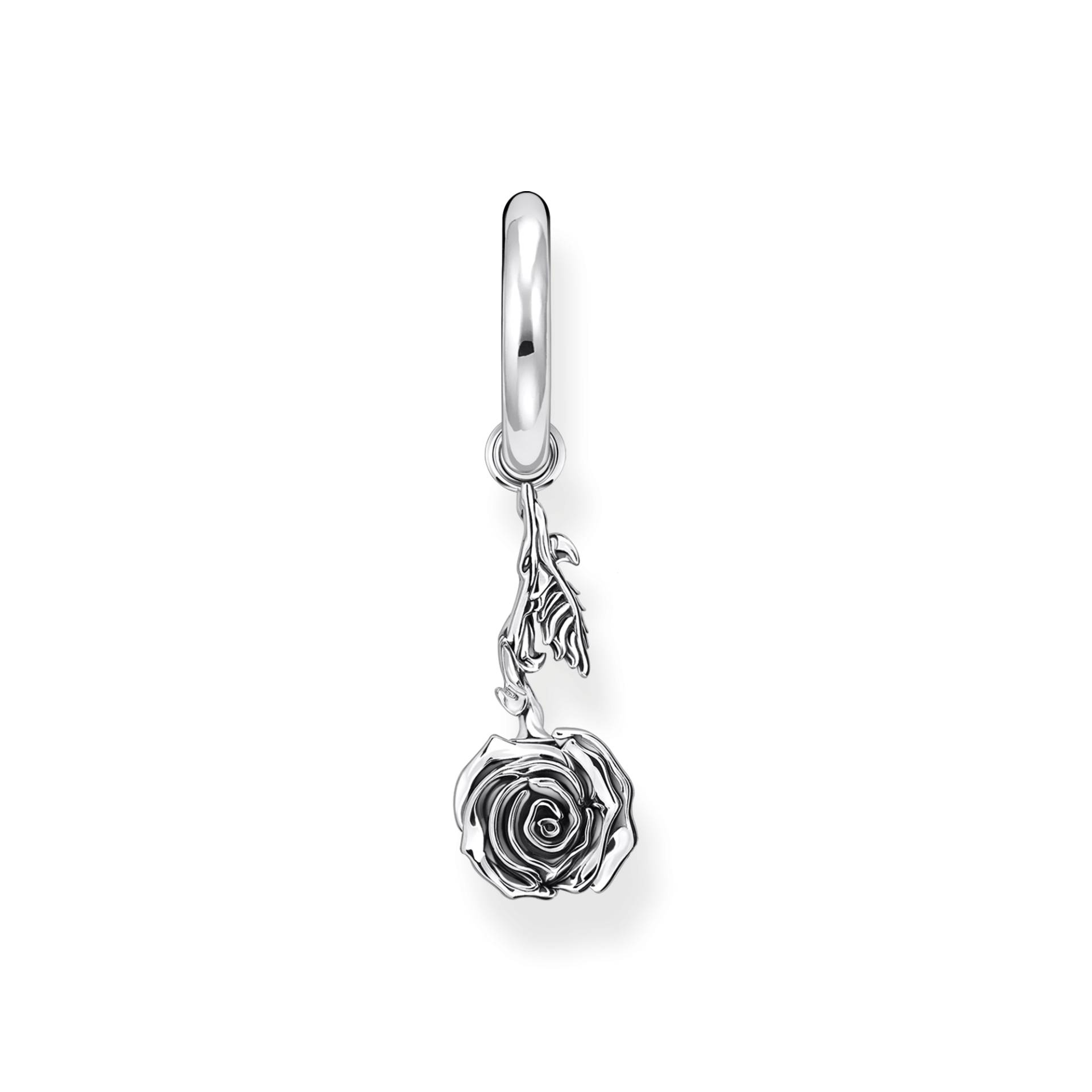 Thomas Sabo Einzel-Creole mit Anhänger Midnight Rose Silber silberfarben CR756-637-21 von Thomas Sabo