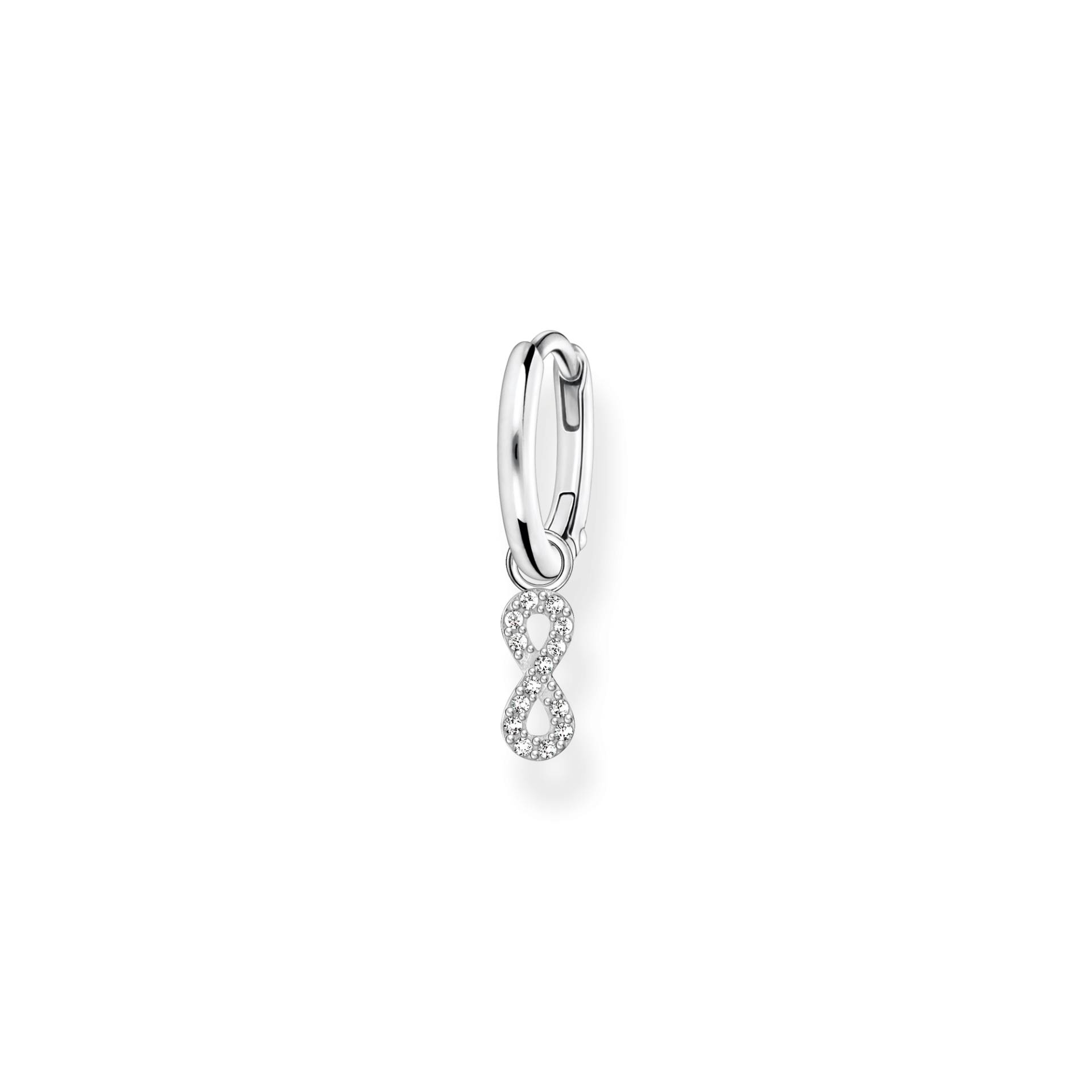 Thomas Sabo Einzel Creole mit Infinity Anhänger silber weiß CR704-051-14 von Thomas Sabo