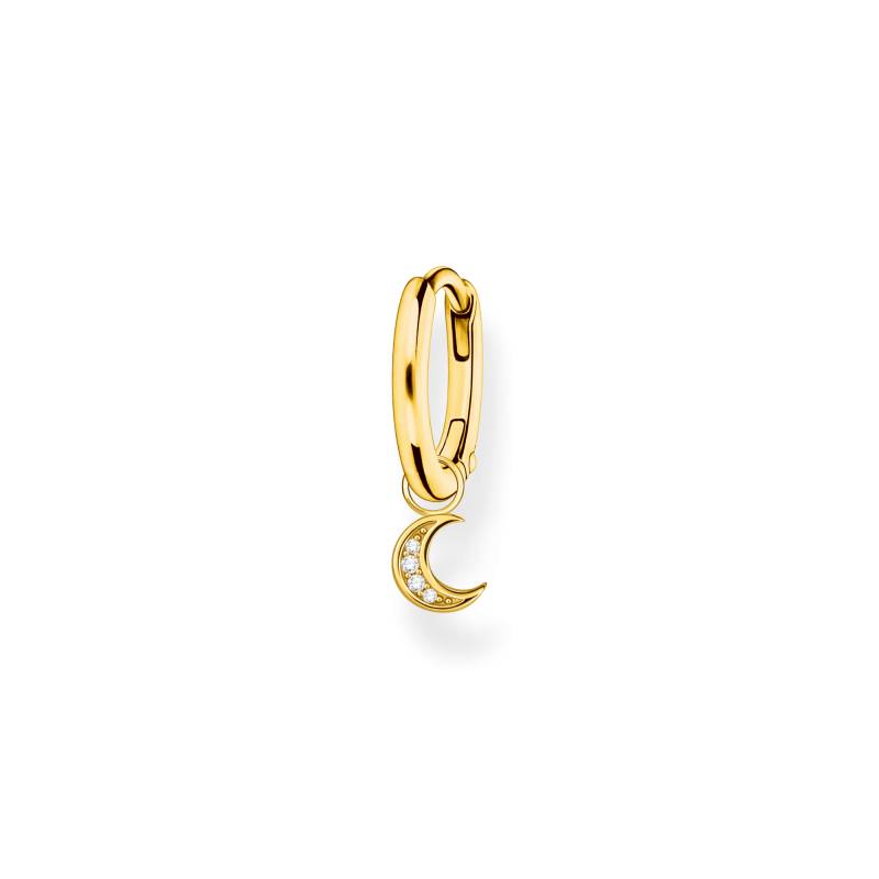 Thomas Sabo Einzel Creole mit Mond Anhänger gold weiß CR708-414-14 von Thomas Sabo