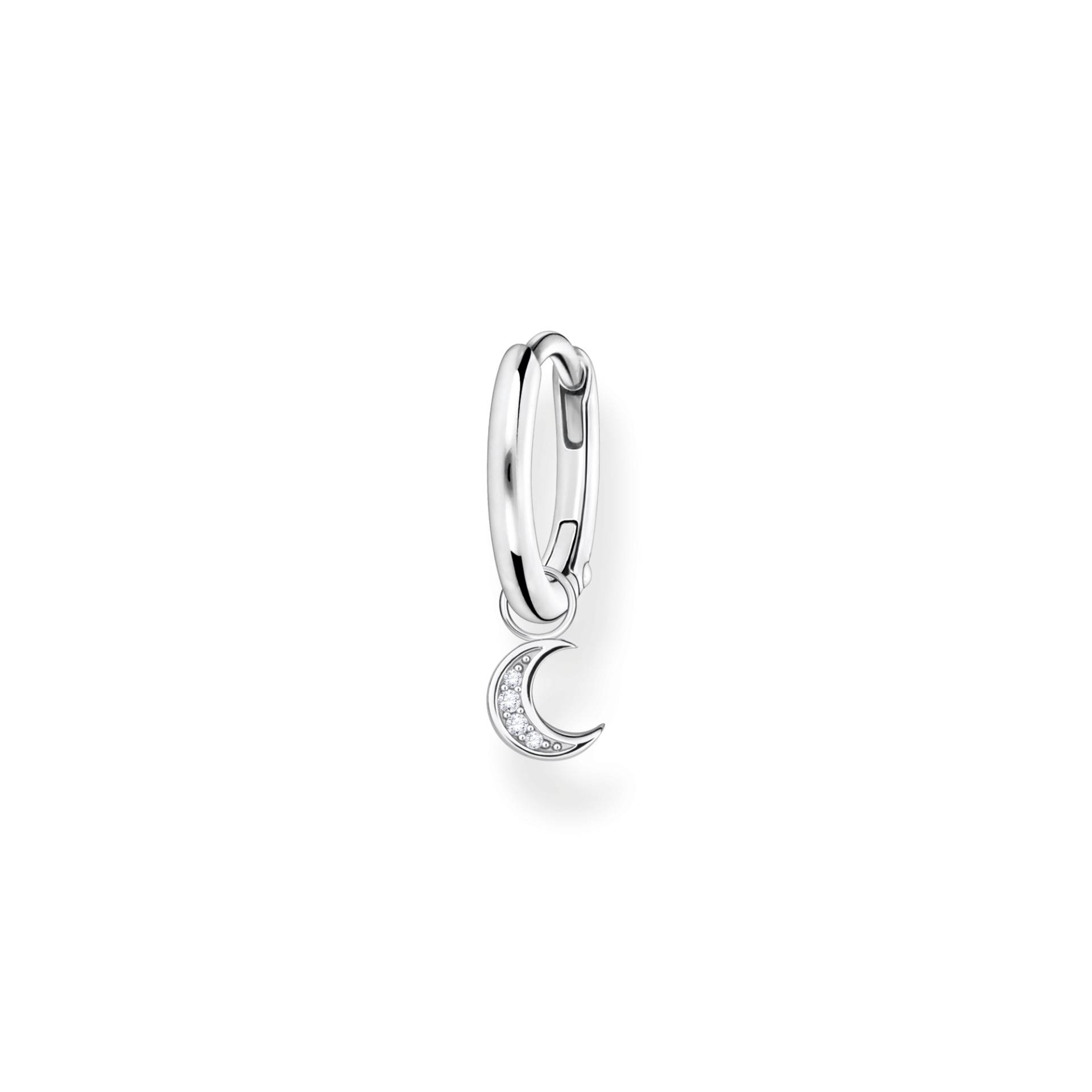 Thomas Sabo Einzel Creole mit Mond Anhänger silber weiß CR708-051-14 von Thomas Sabo