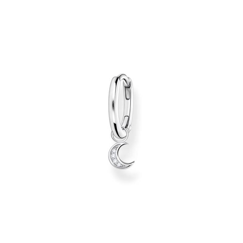 Thomas Sabo Einzel Creole mit Mond Anhänger silber weiß CR708-051-14 von Thomas Sabo