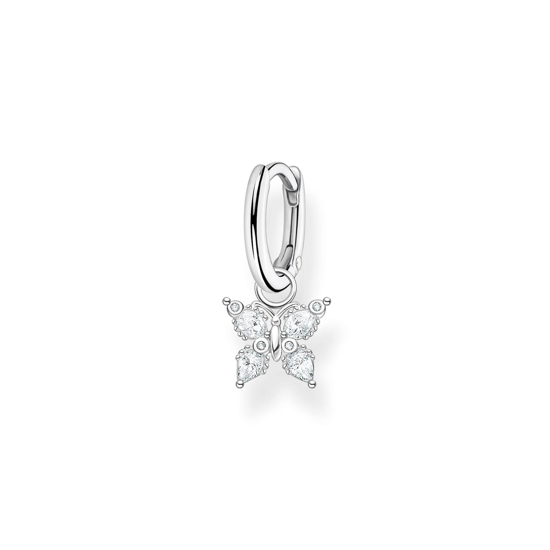 Thomas Sabo Einzel Creole mit Schmetterling silber weiß SET0597-051-14 von Thomas Sabo