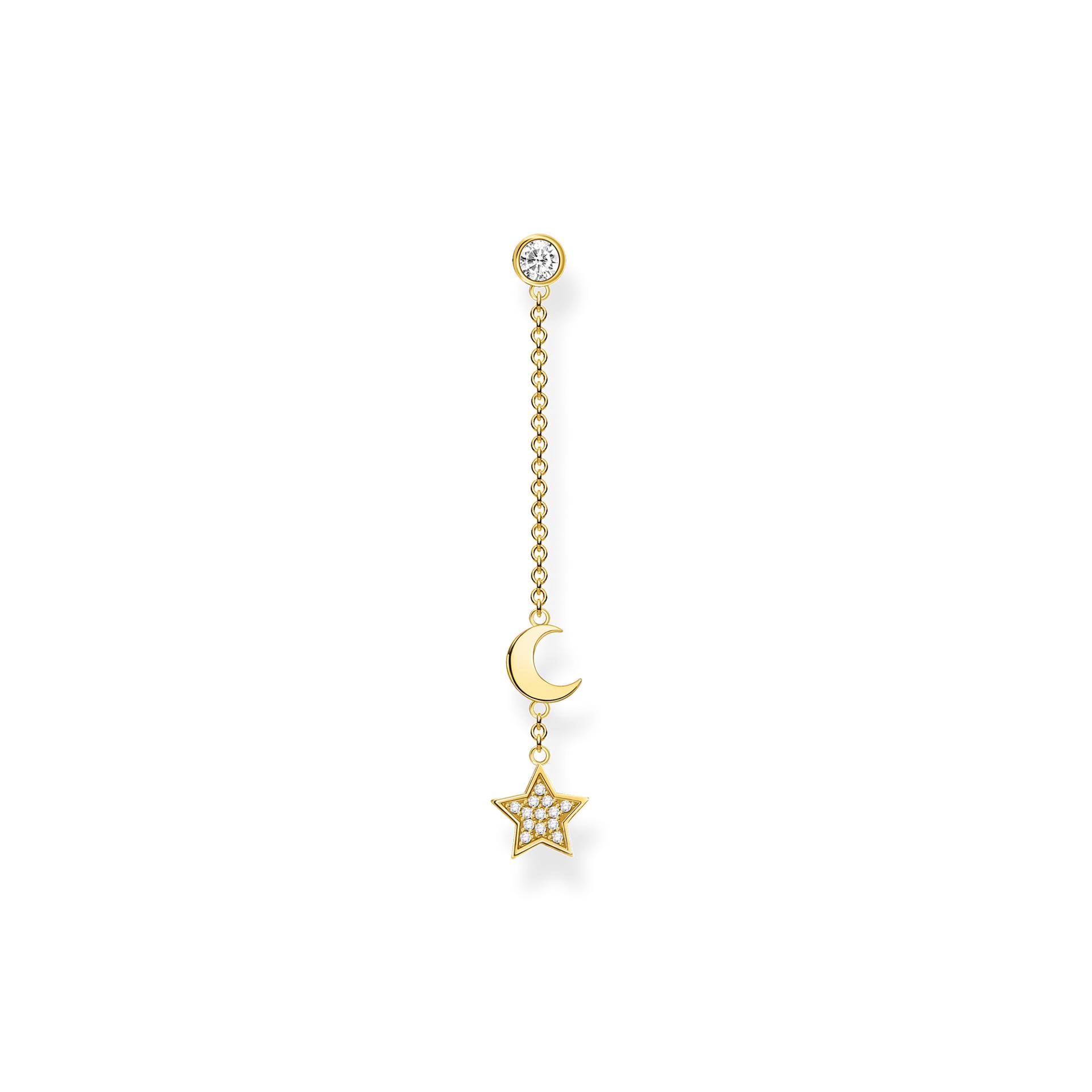 Thomas Sabo Einzel Ohrring Stern und Mond gold weiß H2151-414-14 Thomas Sabo Einzel Ohrring Stern und Mond gold weiß H2151-414-14 von Thomas Sabo