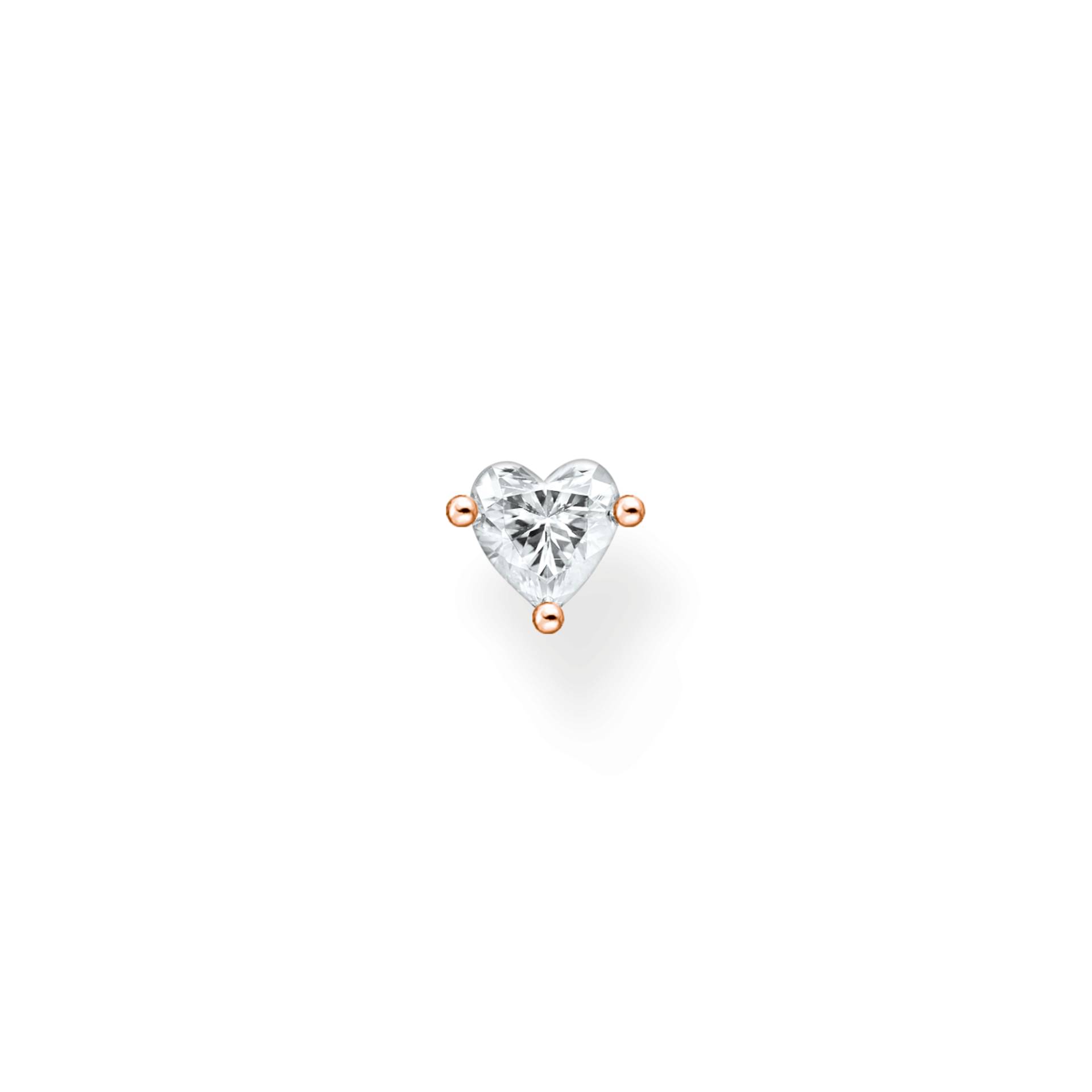 Thomas Sabo Einzel Ohrstecker Herz roségold weiß H2234-416-14 von Thomas Sabo