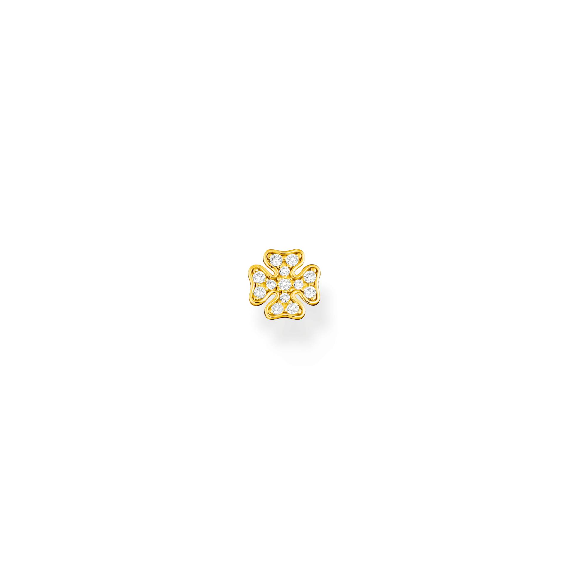 Thomas Sabo Einzel Ohrstecker Kleeblatt gold weiß H2215-414-14 Thomas Sabo Einzel Ohrstecker Kleeblatt gold weiß H2215-414-14 von Thomas Sabo