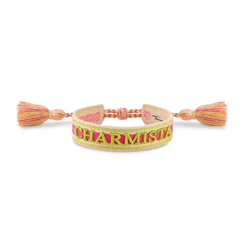 Thomas Sabo Gewebtes Armband Charmista in Pink, Grün und Orange mehrfarbig ACC0049-302-7-L24V von Thomas Sabo