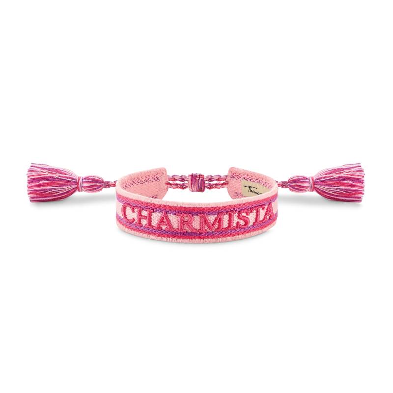 Thomas Sabo Gewebtes Armband Charmista in Rosa, Pink und Lila mehrfarbig ACC0048-302-7-L24V von Thomas Sabo