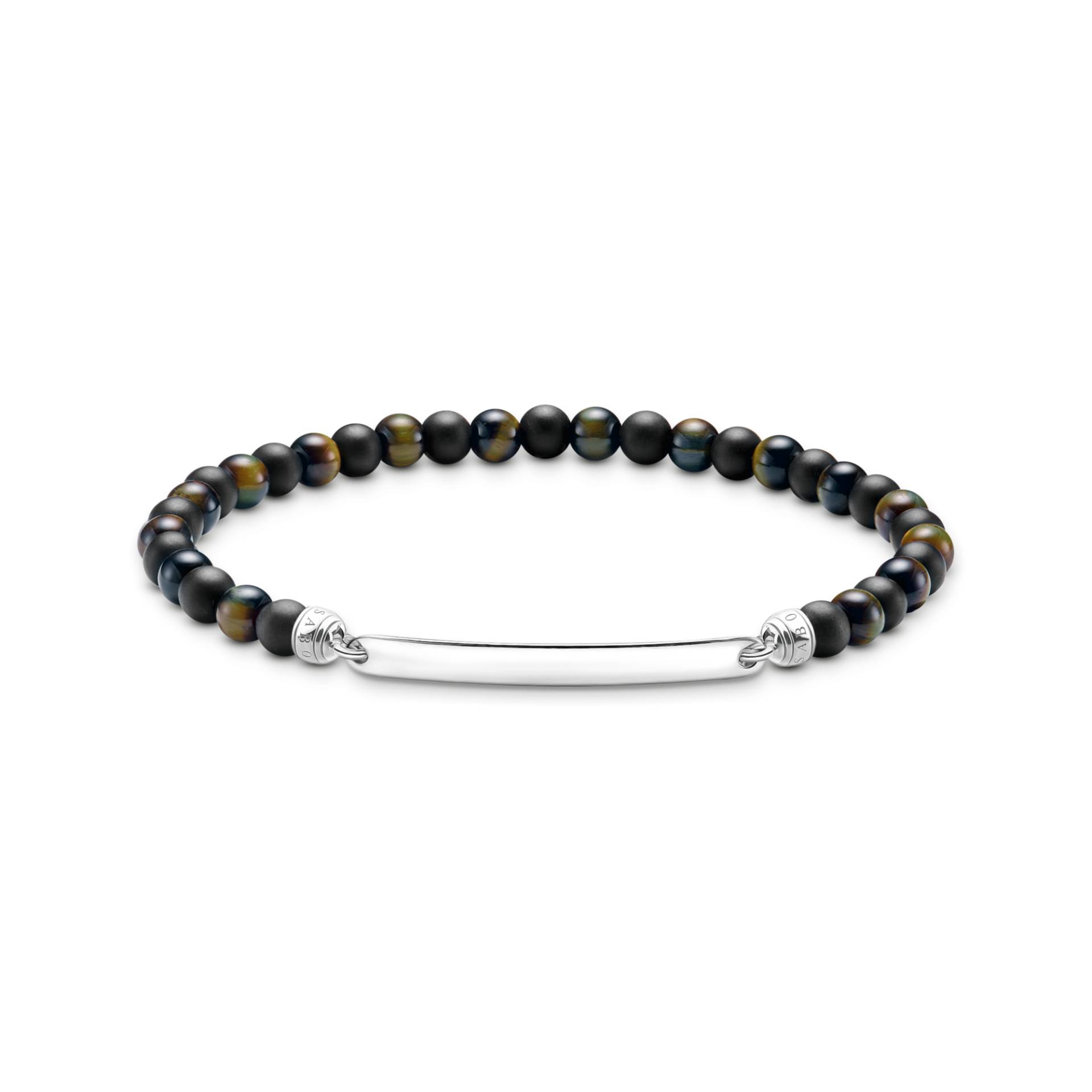 Thomas Sabo Gravierbares Armband mit Obsidian- und Tigerauge-Beads mehrfarbig A2178-372-7-L19 von Thomas Sabo