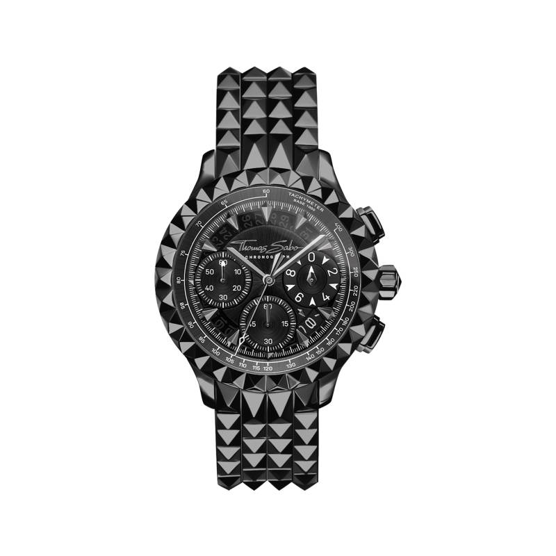 Thomas Sabo Herrenuhr Rebel at Heart Chronograph schwarz schwarz WA0359-202-203-43 MM von Thomas Sabo