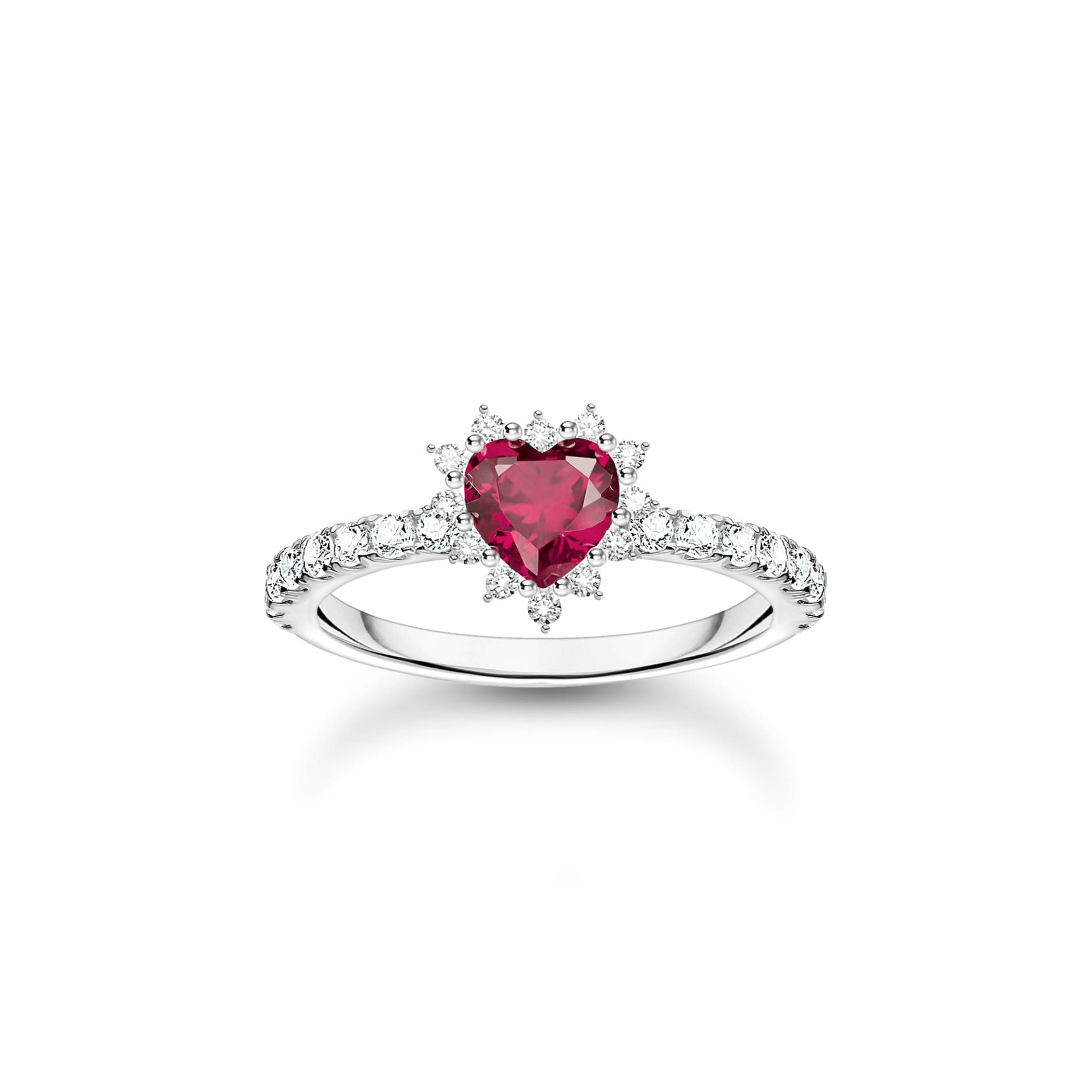 Thomas Sabo Herz-Ring Romance Silber rot TR2484-013-10-50 von Thomas Sabo