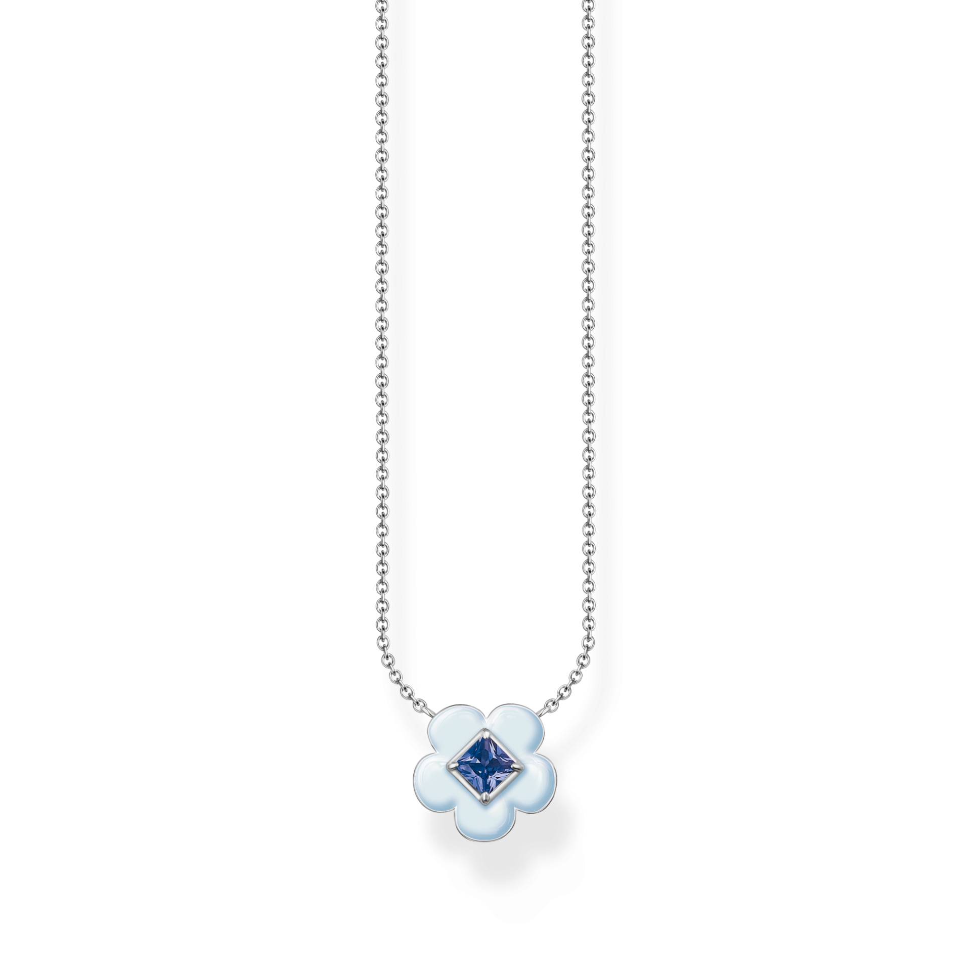 Thomas Sabo Kette Blume mit blauem Stein Silber blau KE2185-496-1-L45V von Thomas Sabo