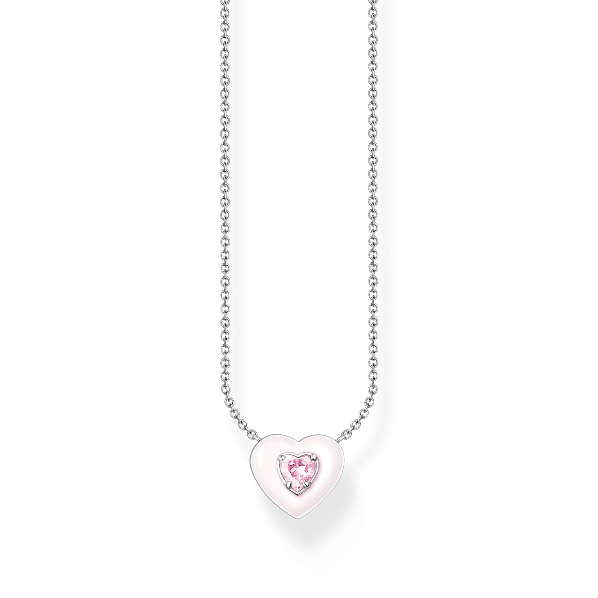 Thomas Sabo Kette Herz mit pinkem Stein Silber pink KE2184-041-9-L45V von Thomas Sabo