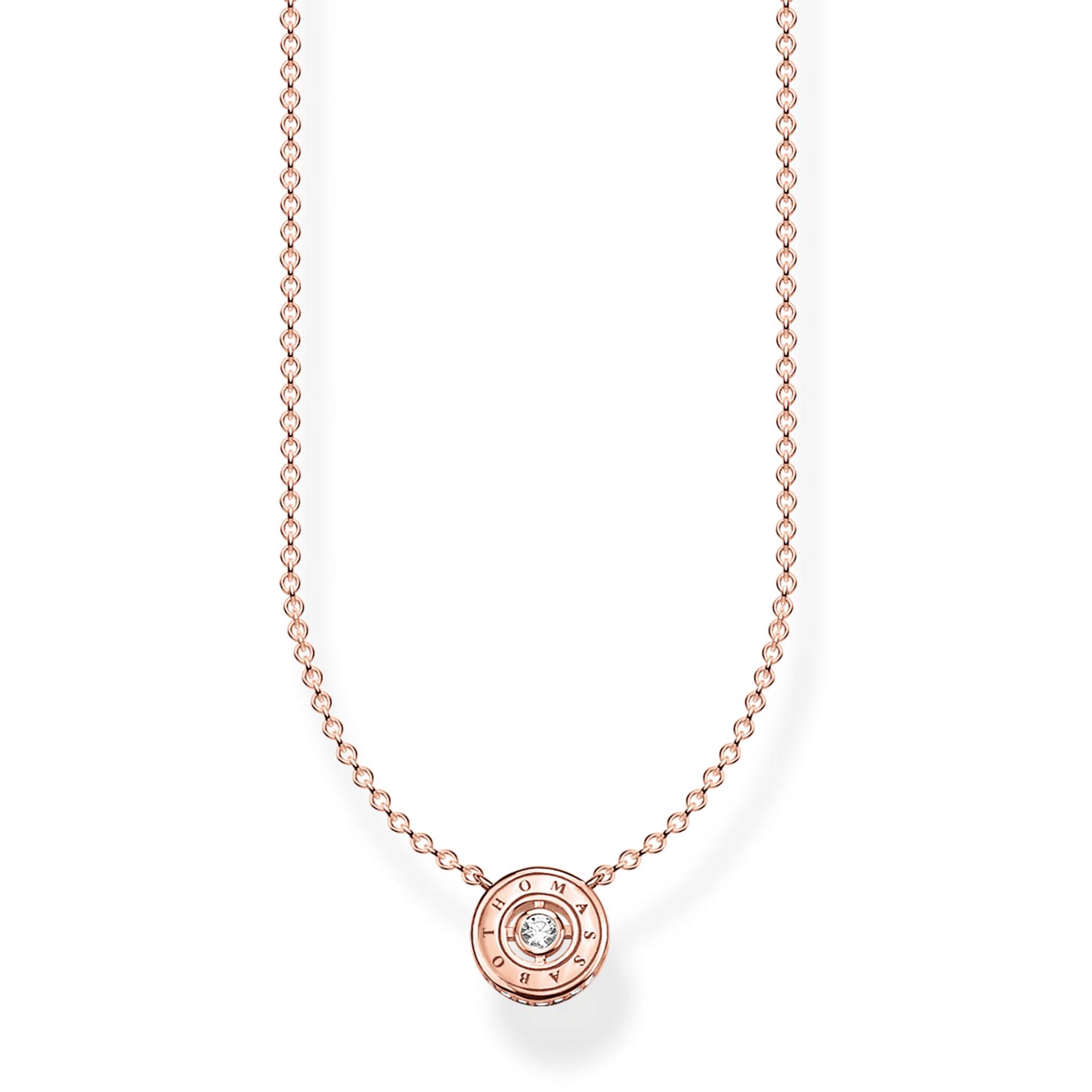 Thomas Sabo Kette Kreis mit weißem Stein rosévergoldet weiß KE1881-416-14-L45V von Thomas Sabo