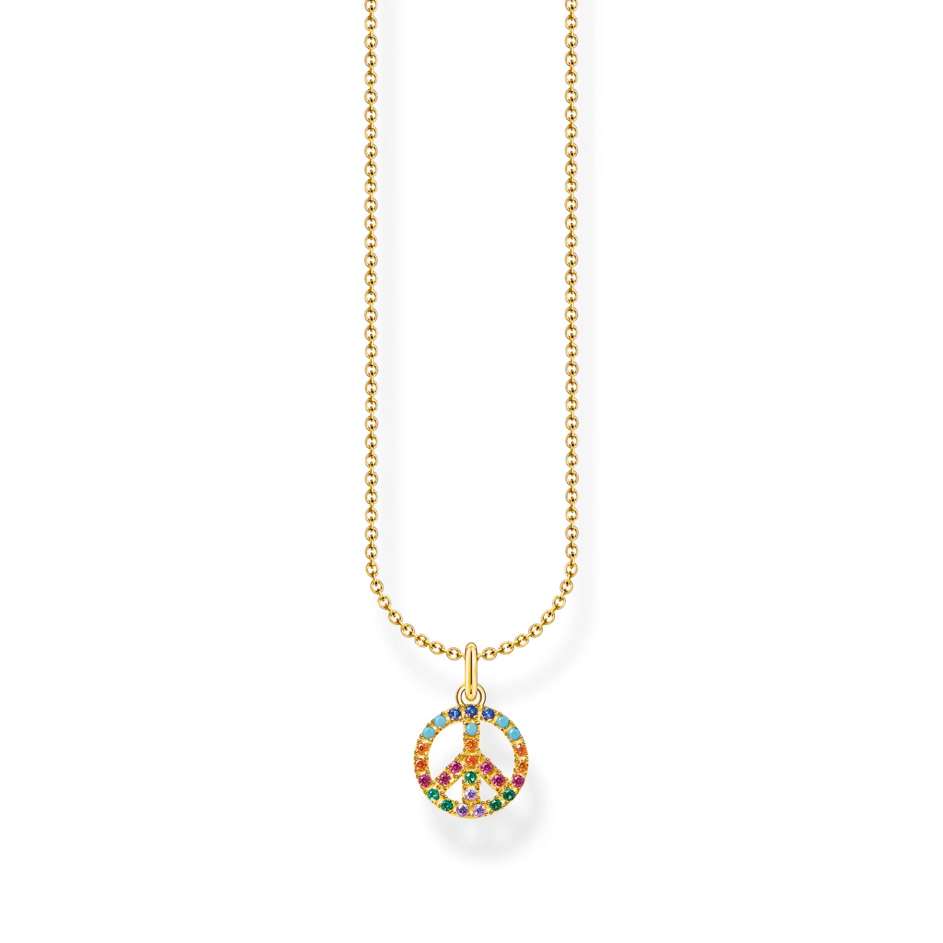 Thomas Sabo Kette Peace mit bunten Steinen gold mehrfarbig KE2175-488-7-L45V von Thomas Sabo