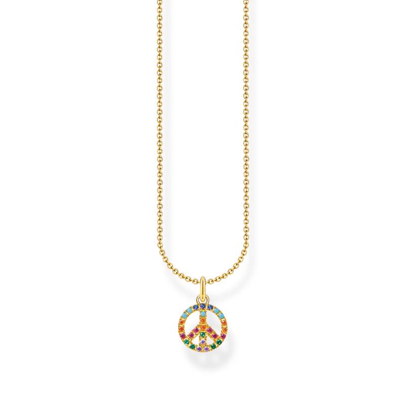 Thomas Sabo Kette Peace mit bunten Steinen gold mehrfarbig KE2175-488-7-L45V von Thomas Sabo