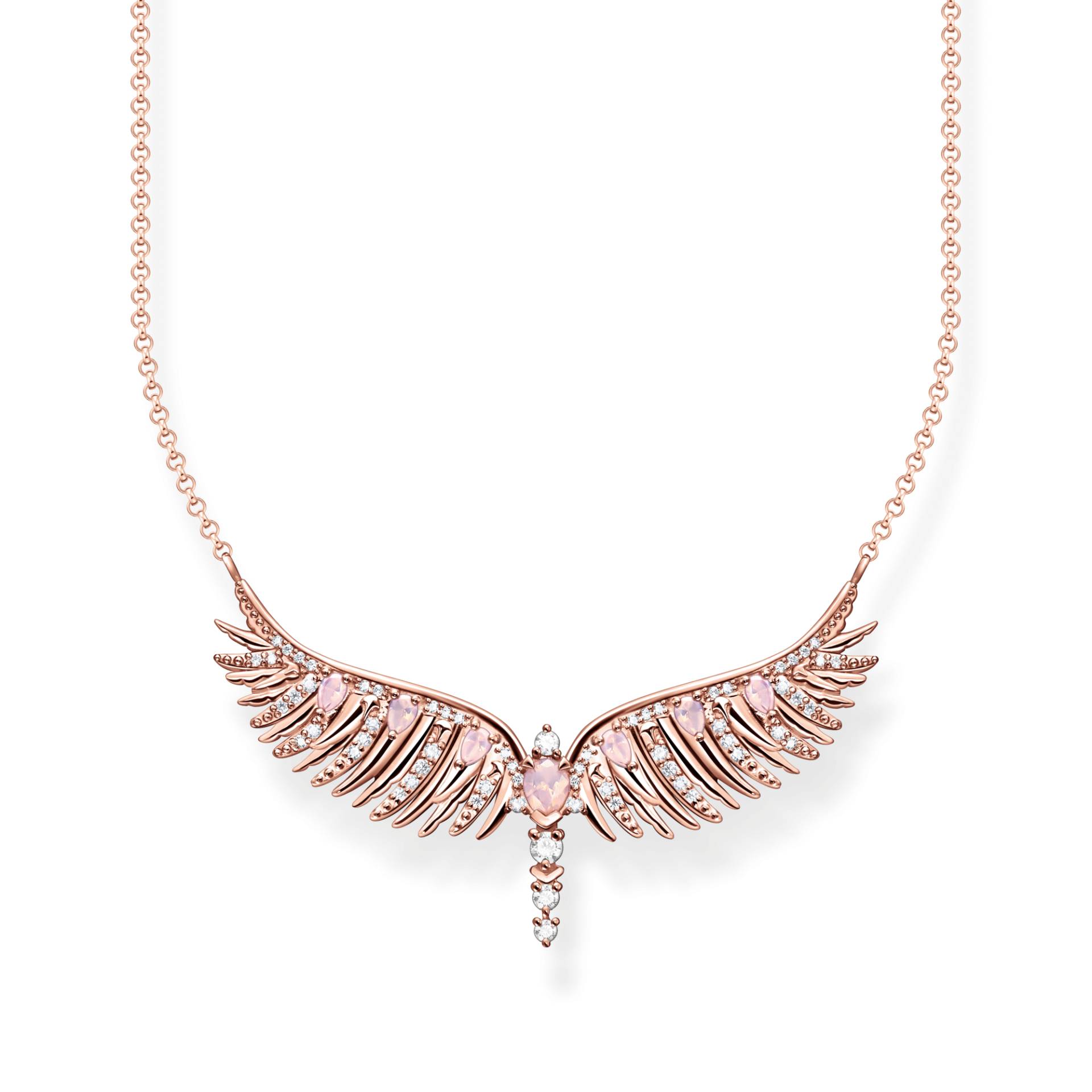 Thomas Sabo Kette Phönix-Flügel mit rosa Steinen roségold pink KE2167-323-9-L45V von Thomas Sabo