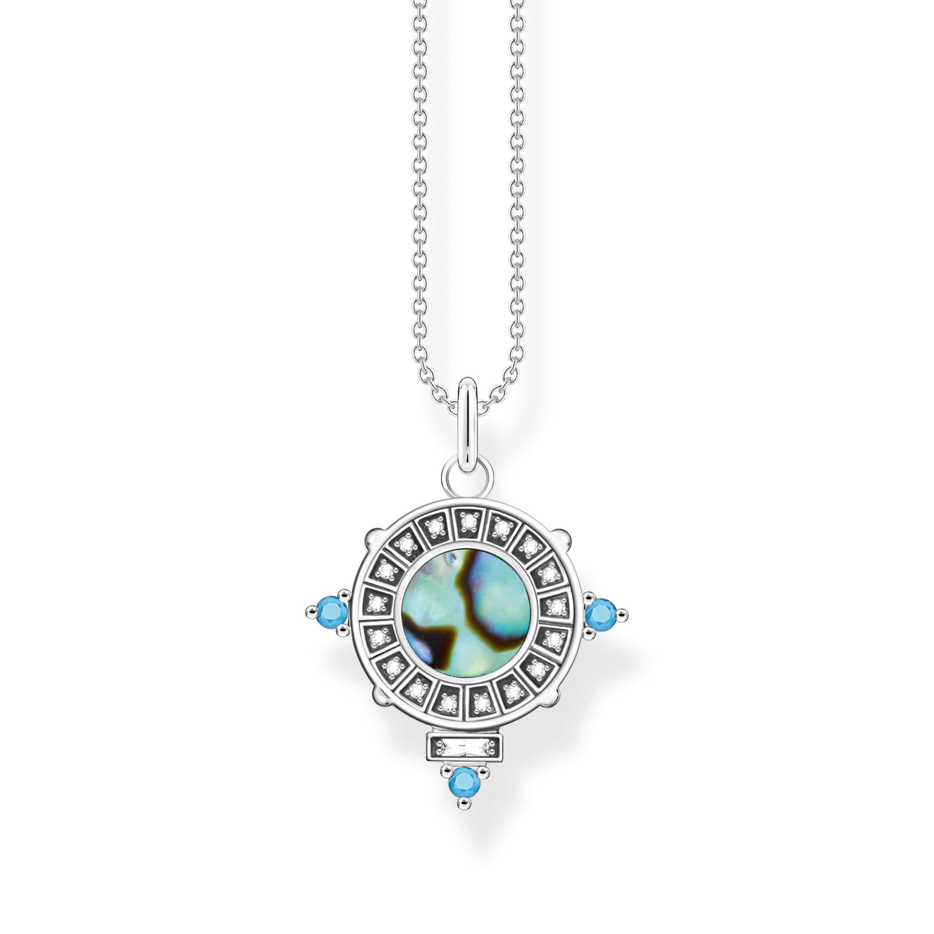 Thomas Sabo Kette Schlange mit Abalone-Perlmutt Silber türkis KE2177-992-17-L45V von Thomas Sabo