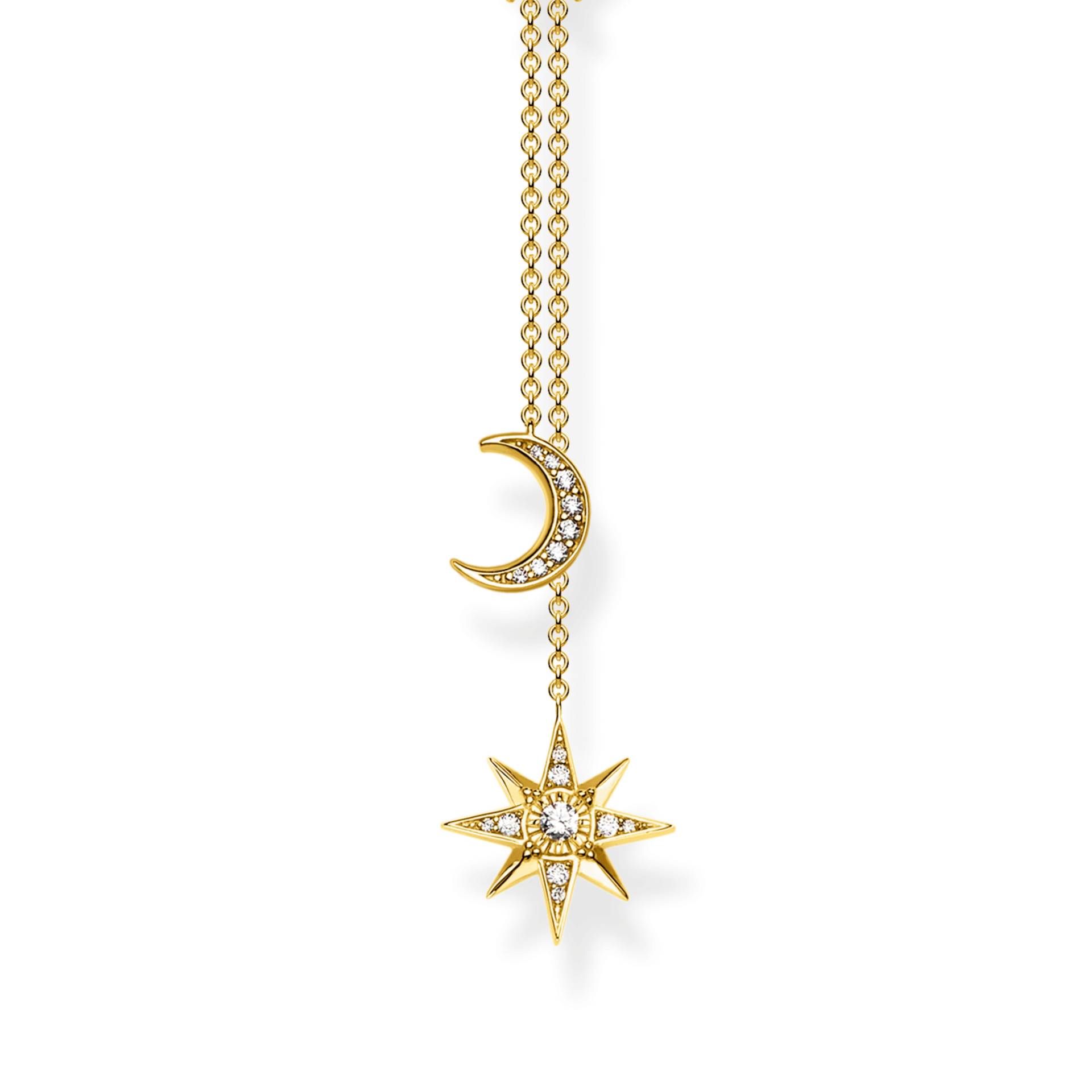 Thomas Sabo Kette Stern und Mond gold weiß KE1900-414-14-L45V von Thomas Sabo