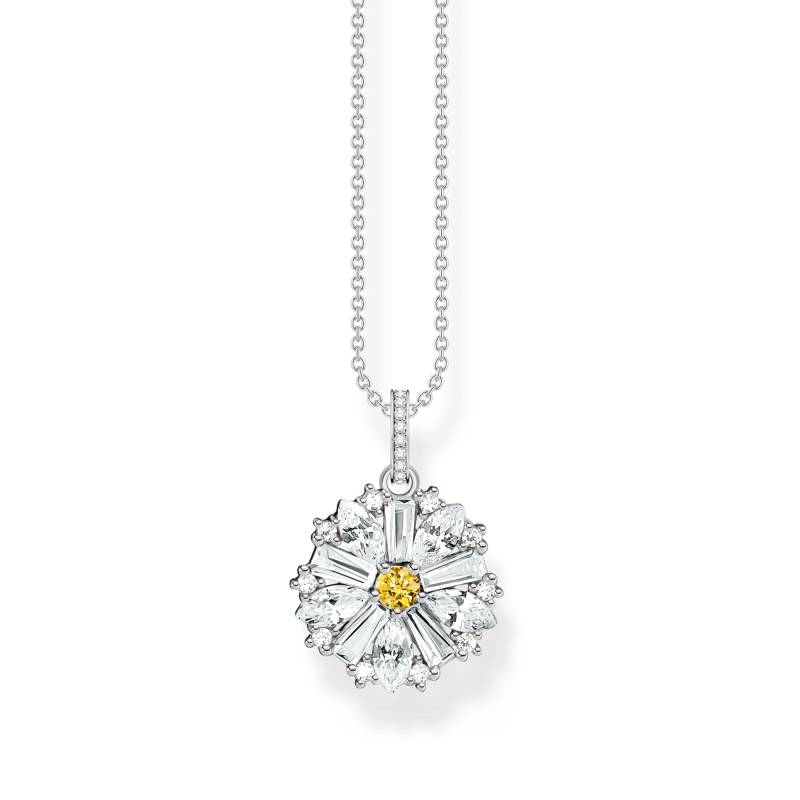 Thomas Sabo Kette mit Anhänger Blume Lovely Daisy Silber gelb KE2086-051-4-L45V von Thomas Sabo