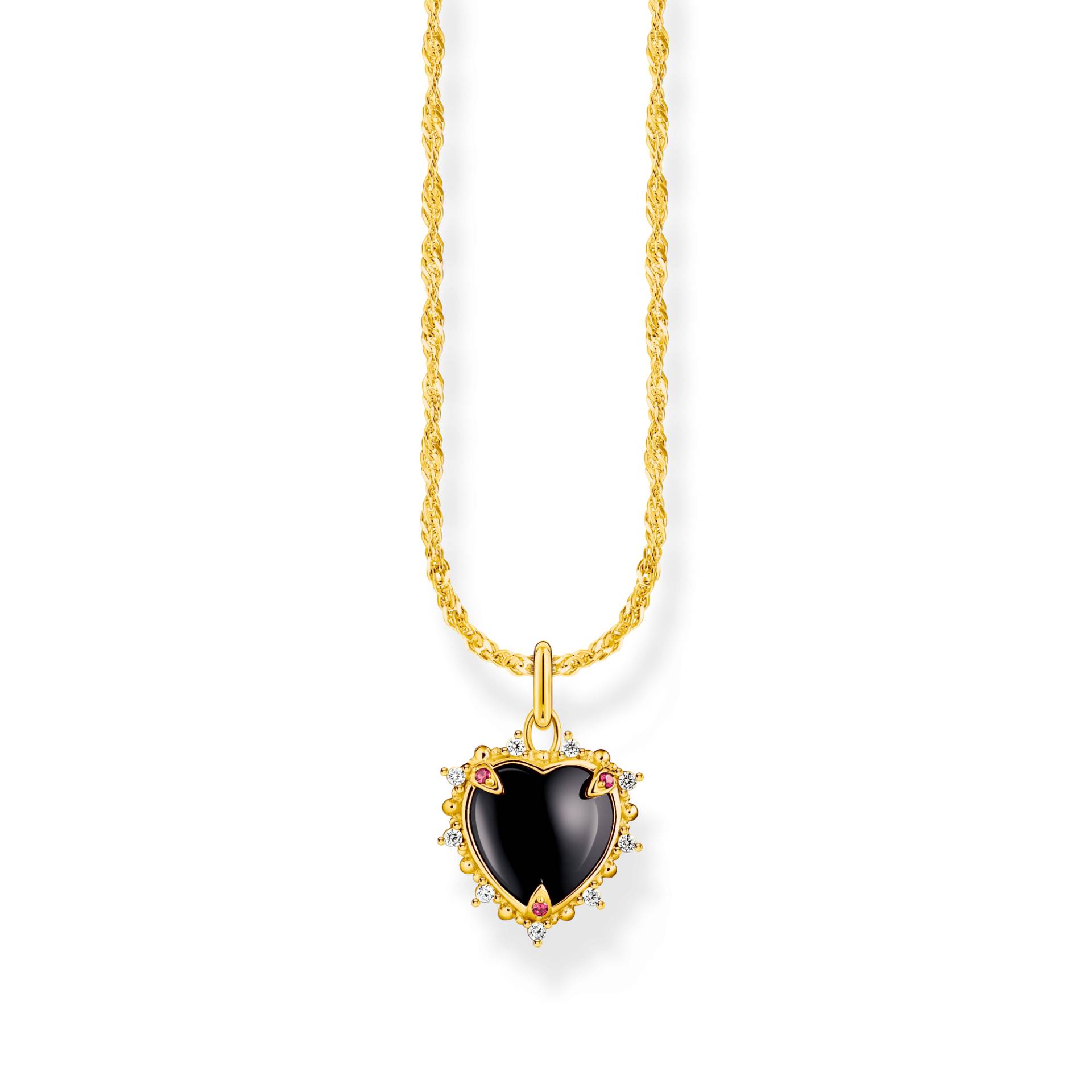 Thomas Sabo Kette mit Anhänger Heart Romance vergoldet schwarz KE2297-995-11-L45V von Thomas Sabo