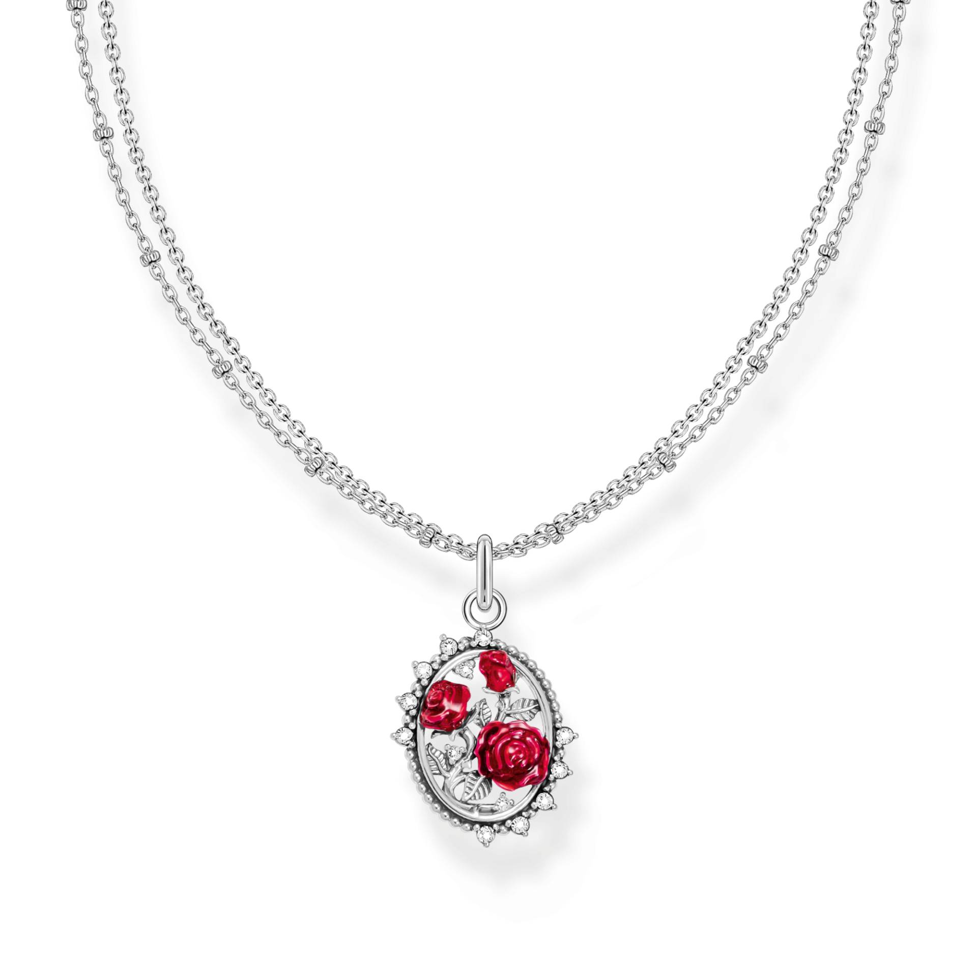 Thomas Sabo Kette mit Anhänger Roses Romance Silber rot KE2302-691-10-L45V von Thomas Sabo