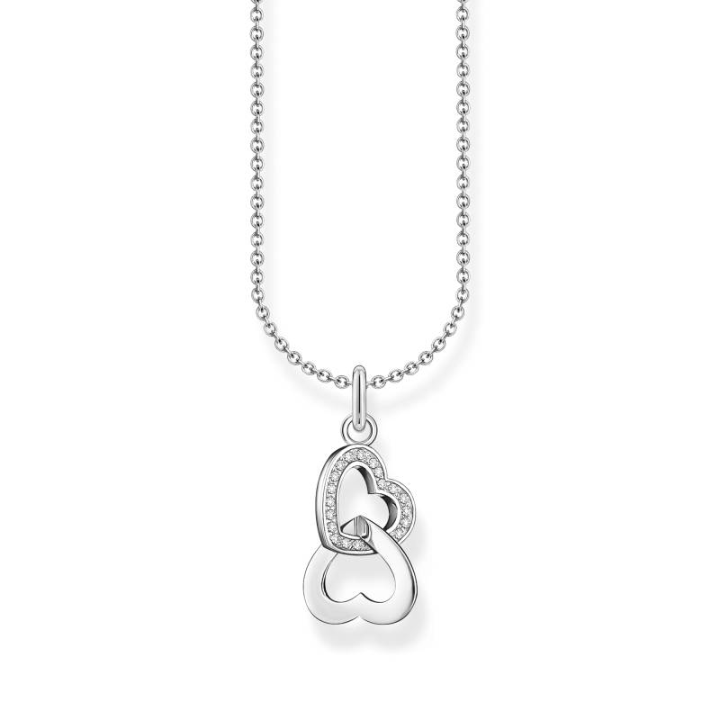 Thomas Sabo Kette mit Anhänger verschlungene Herzen Silber weiß KE2267-051-14-L45V von Thomas Sabo