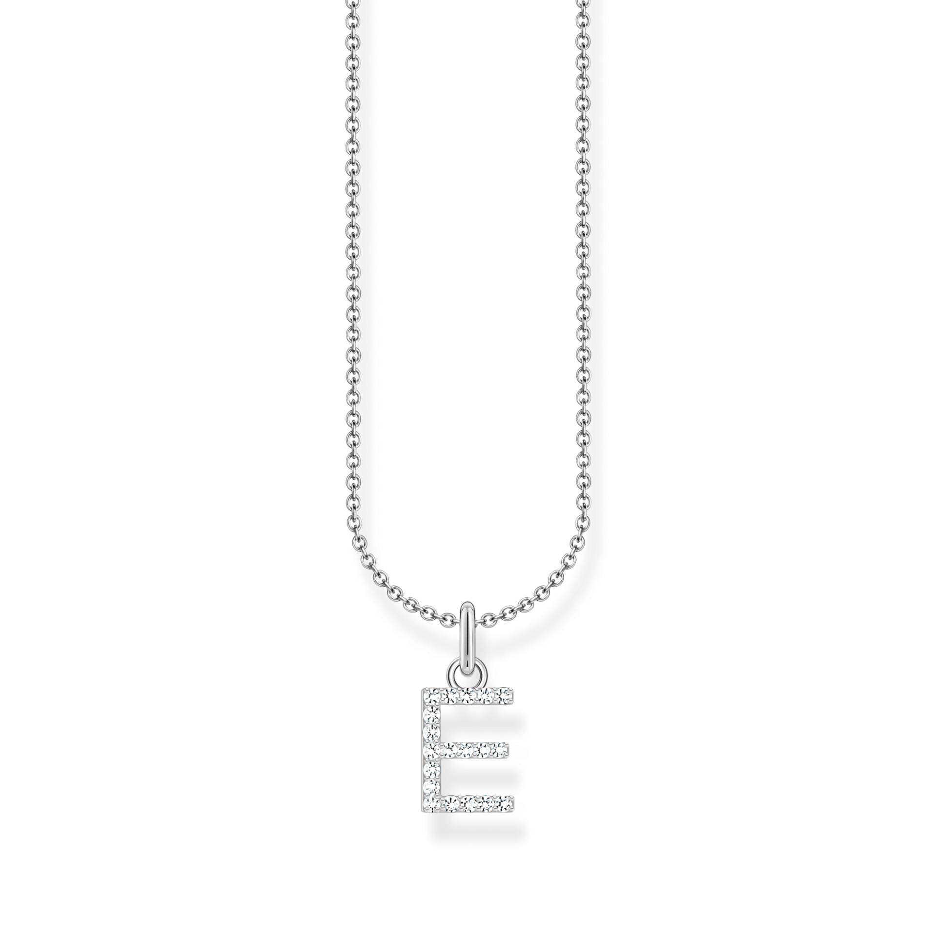 Thomas Sabo Kette mit Buchstaben-Anhänger E Silber weiß KE2244-051-14-L45V von Thomas Sabo