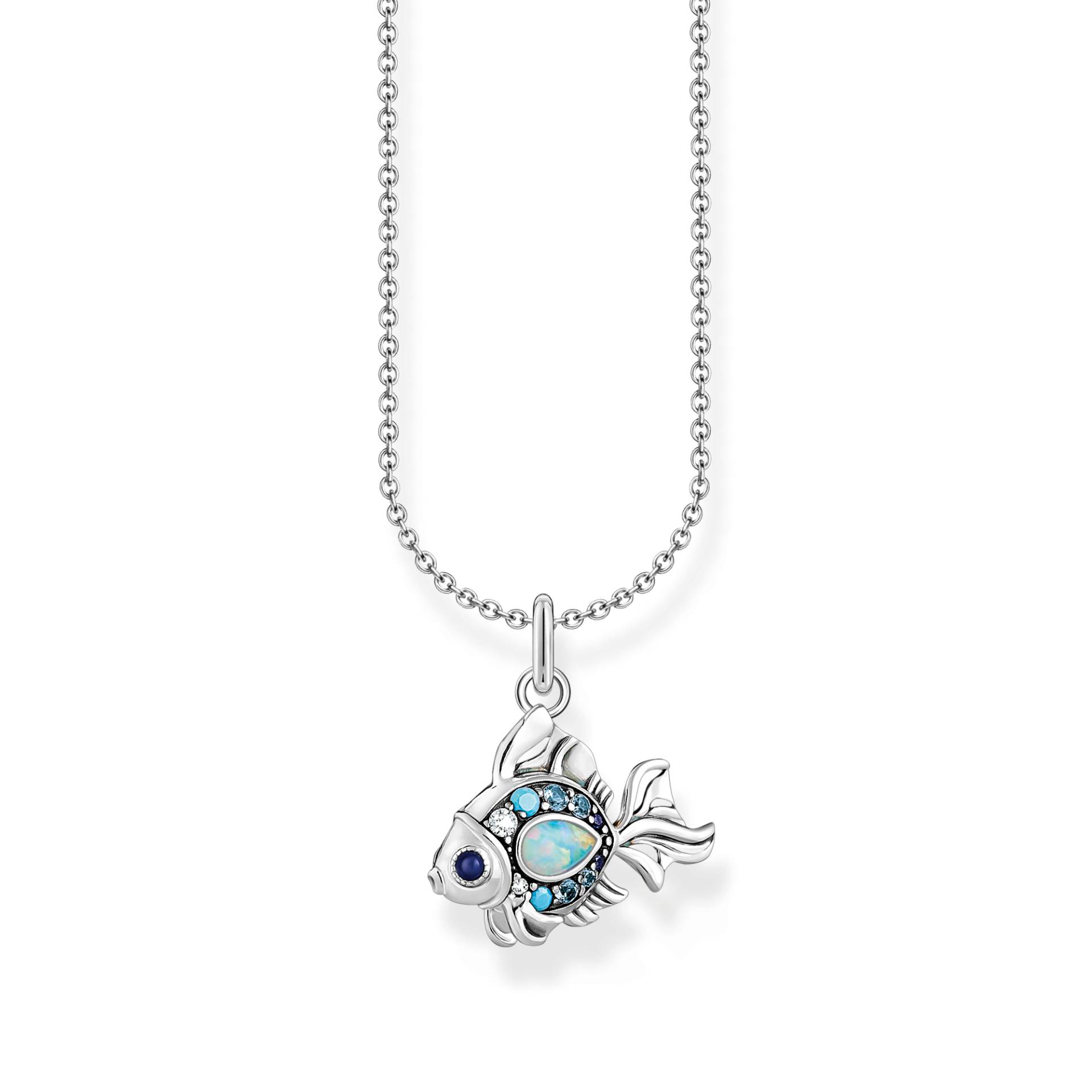 Thomas Sabo Kette mit Fisch-Anhänger Silber mehrfarbig KE2239-945-7-L45V von Thomas Sabo