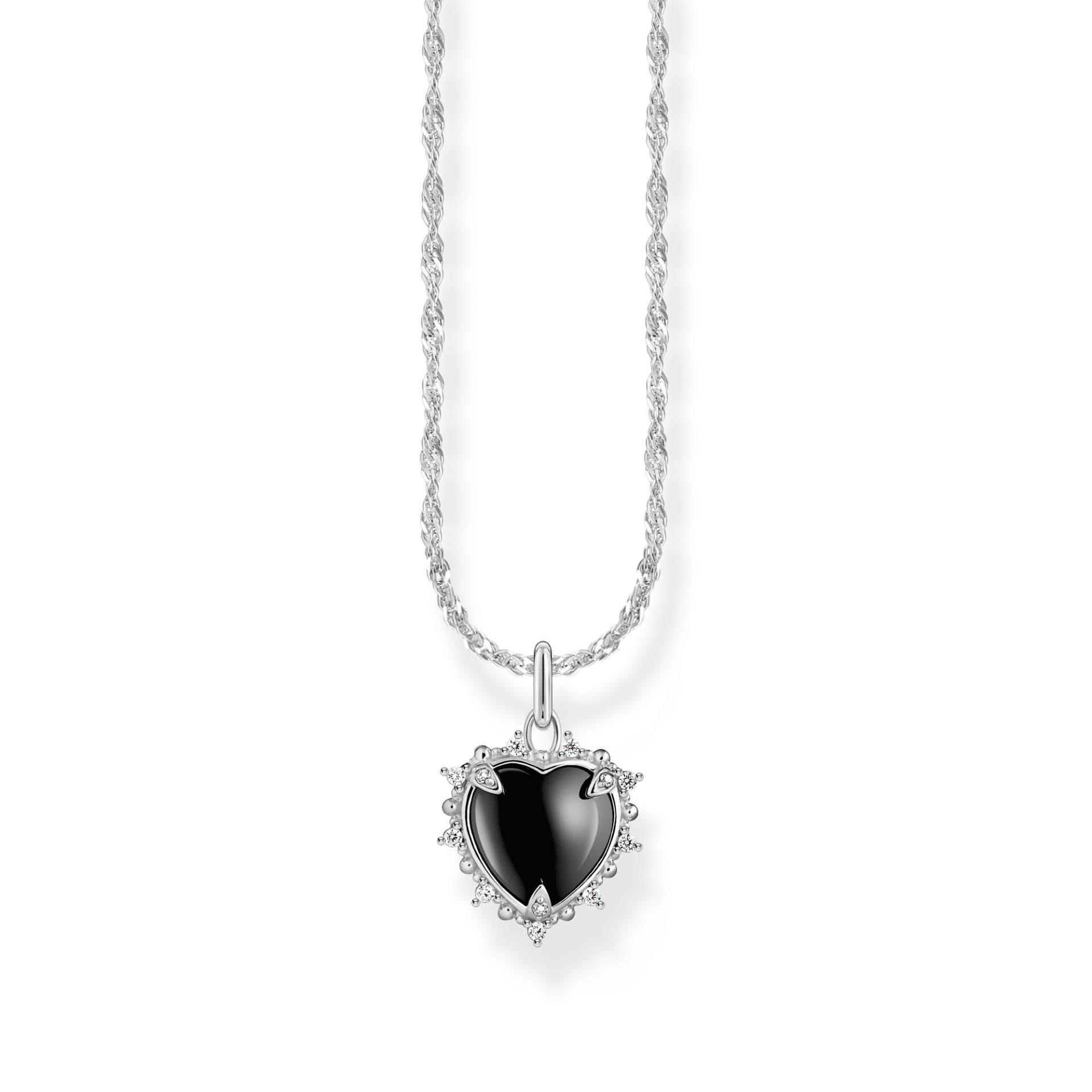 Thomas Sabo Kette mit Herz-Anhänger Heart Romance Silber schwarz KE2297-643-11-L45V von Thomas Sabo