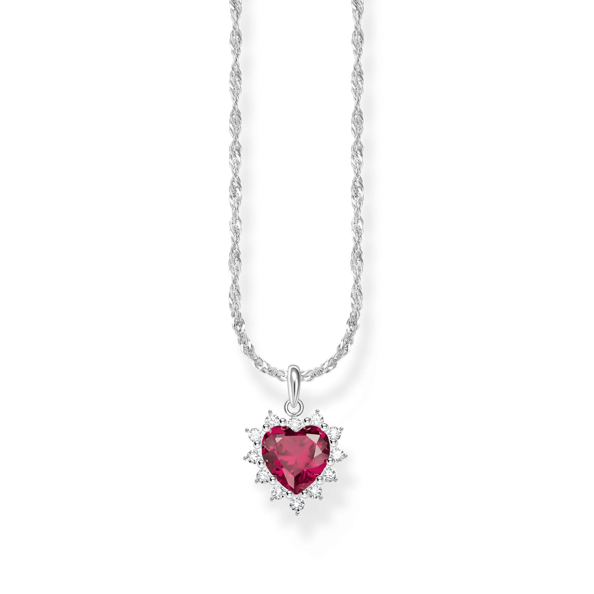 Thomas Sabo Kette mit Herz-Anhänger Romance Silber rot KE2305-013-10-L45V von Thomas Sabo