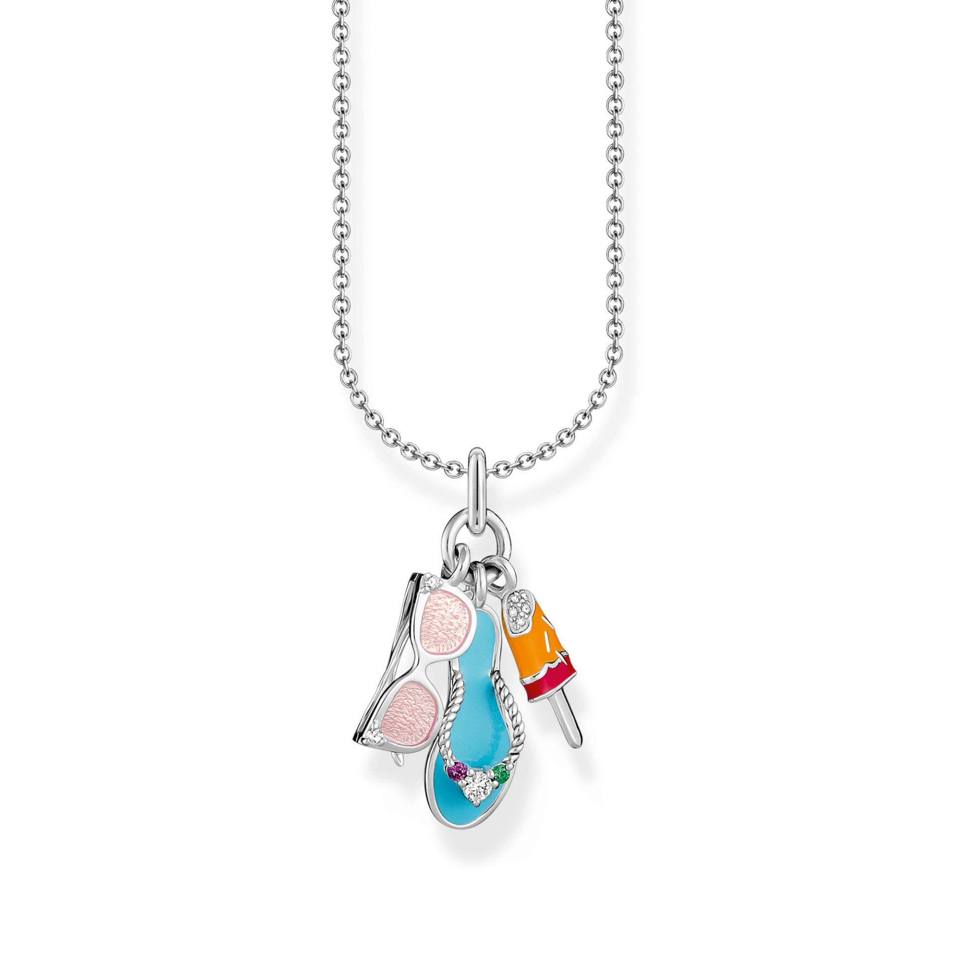 Thomas Sabo Kette mit buntem Triple-Anhänger Silber mehrfarbig KE2228-340-7-L45V Thomas Sabo Kette mit buntem Triple-Anhänger Silber mehrfarbig KE2228-340-7-L45V von Thomas Sabo