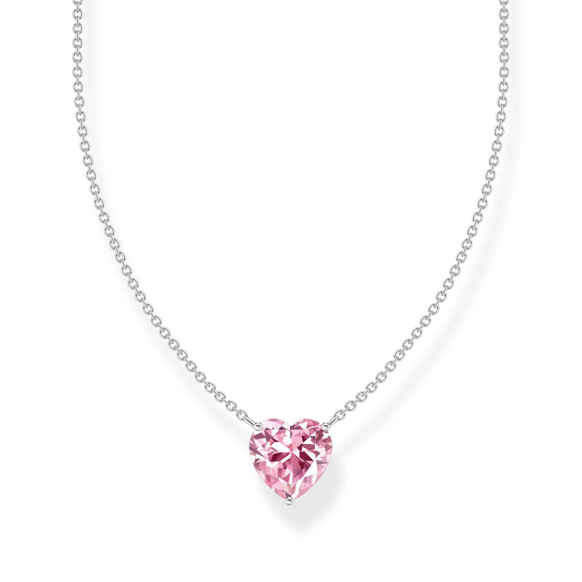 Thomas Sabo Kette mit pinkfarbenem Herz-Anhänger Silber pink KE2211-051-9-L45V von Thomas Sabo