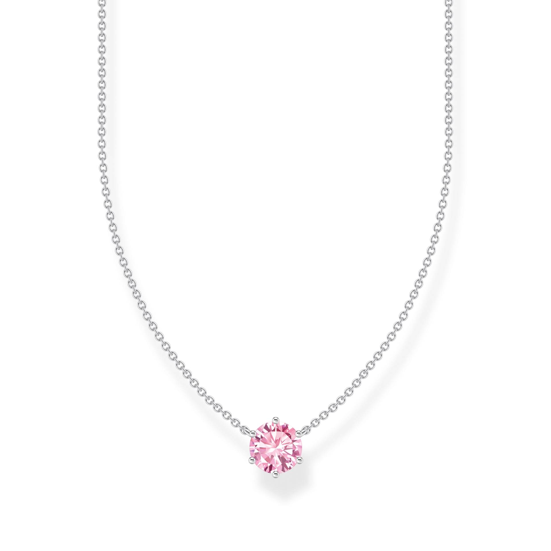 Thomas Sabo Kette mit pinkfarbenem Zirkonia-Anhänger Silber pink KE2210-051-9-L45V von Thomas Sabo