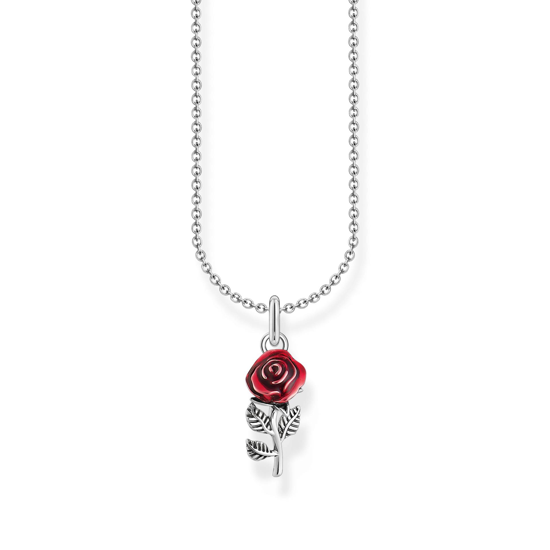 Thomas Sabo Kette mit rotem Rosen-Anhänger Silber rot KE2219-664-10-L45V von Thomas Sabo