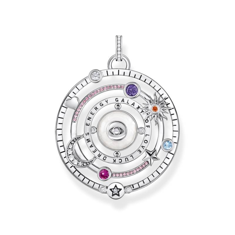 Thomas Sabo Kettenanhänger Halbkugel mit Auge bunte Steine Silber geschwärzt mehrfarbig PE957-473-7 von Thomas Sabo