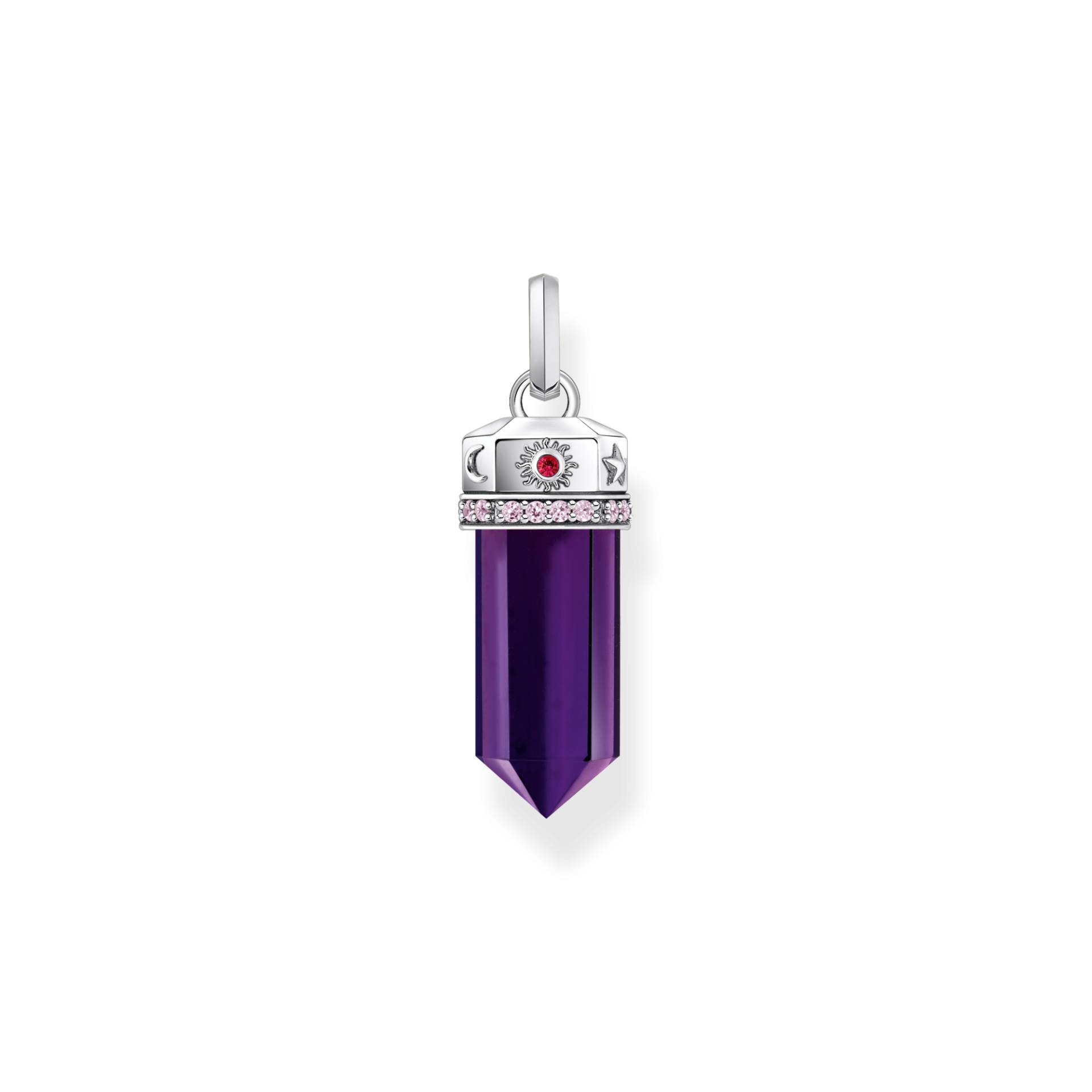 Thomas Sabo Kettenanhänger mit facettierten imitierten Amethyst Silber geschwärzt violett PE955-640-13 von Thomas Sabo