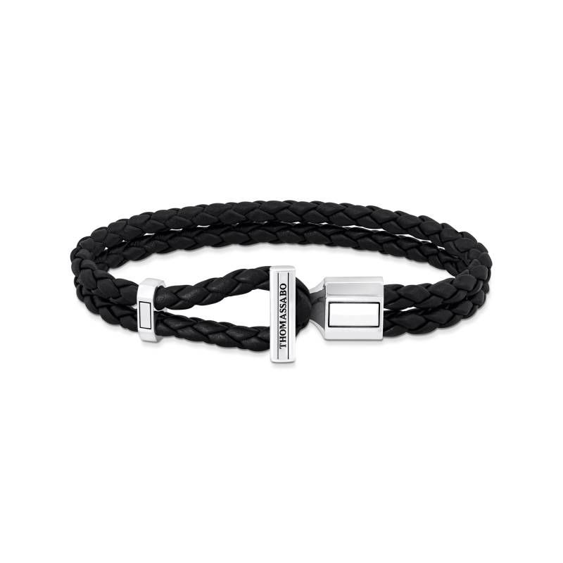 Thomas Sabo Lederarmband doppelt in Schwarz Silber schwarz A2148-682-11-L17 von Thomas Sabo