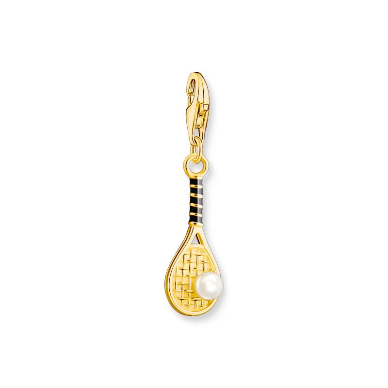 Thomas Sabo Member Charm-Anhänger Tennisschläger mit Perle vergoldet gelbgoldfarben 2177-430-39 von Thomas Sabo