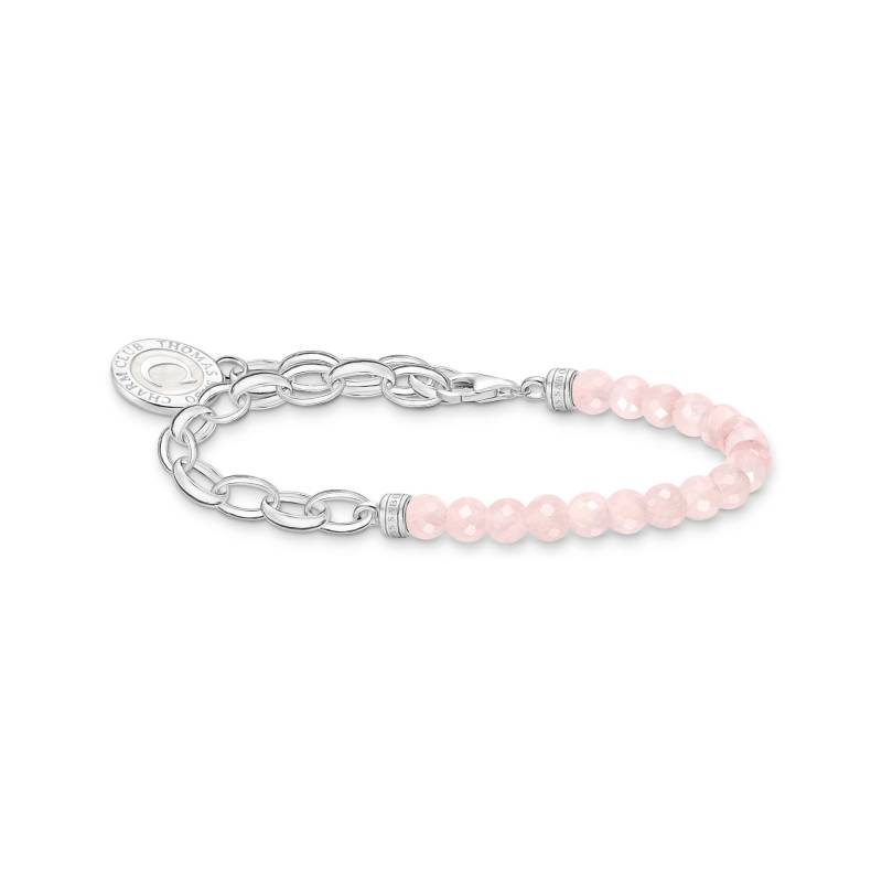 Thomas Sabo Charm-Armband mit Rosenquarz-Beads und Coin Silber pink A2128-067-9-L15V von Thomas Sabo