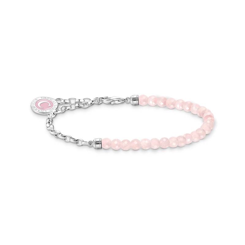 Thomas Sabo Member Charm-Armband mit Rosenquarz-Beads und Charmista Coin Silber pink A2130-067-9-L13V von Thomas Sabo