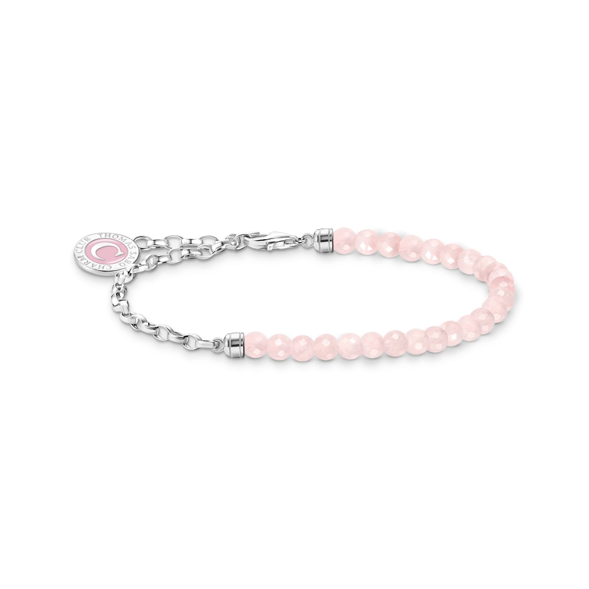 Thomas Sabo Member Charm-Armband mit Rosenquarz-Beads und Charmista Coin Silber pink A2130-067-9-L15V von Thomas Sabo