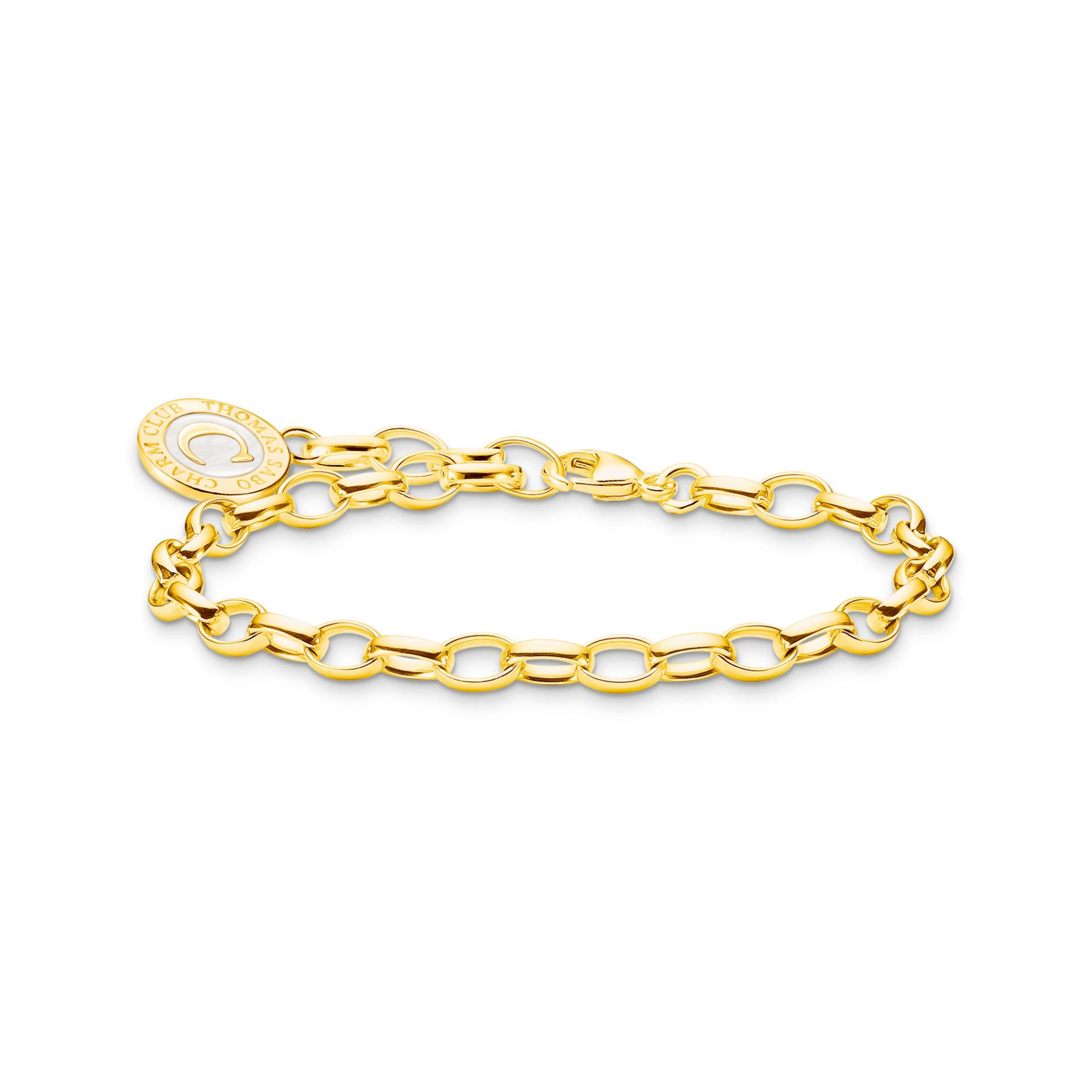 Thomas Sabo Member Charm-Armband mit weißem Charmista Coin vergoldet gelbgoldfarben X0287-427-39-L15 von Thomas Sabo