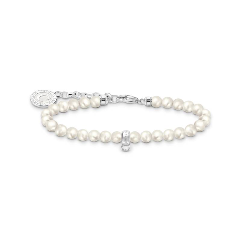 Thomas Sabo Charm-Armband mit weißen Perlen Silber weiß A2141-158-14-L19V von Thomas Sabo