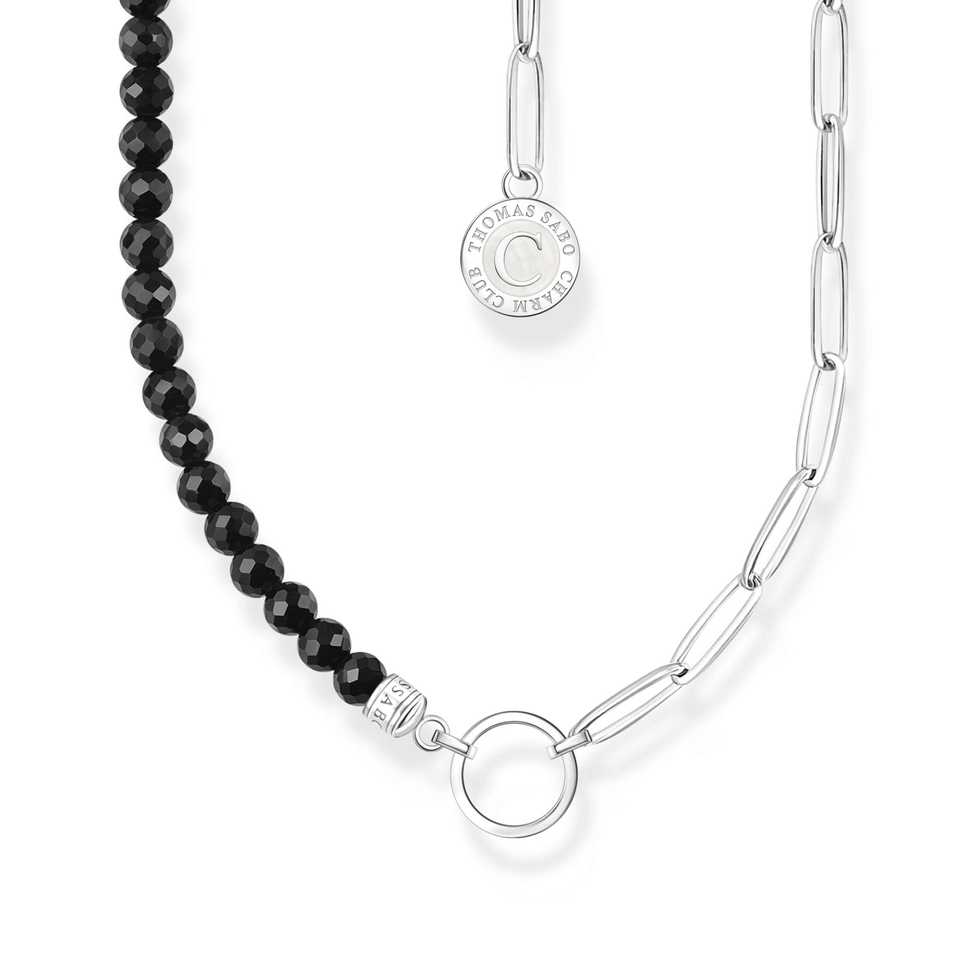 Thomas Sabo Charm-Kette mit Obsidian-Beads und Coin Silber schwarz KE2189-148-11-L45V von Thomas Sabo