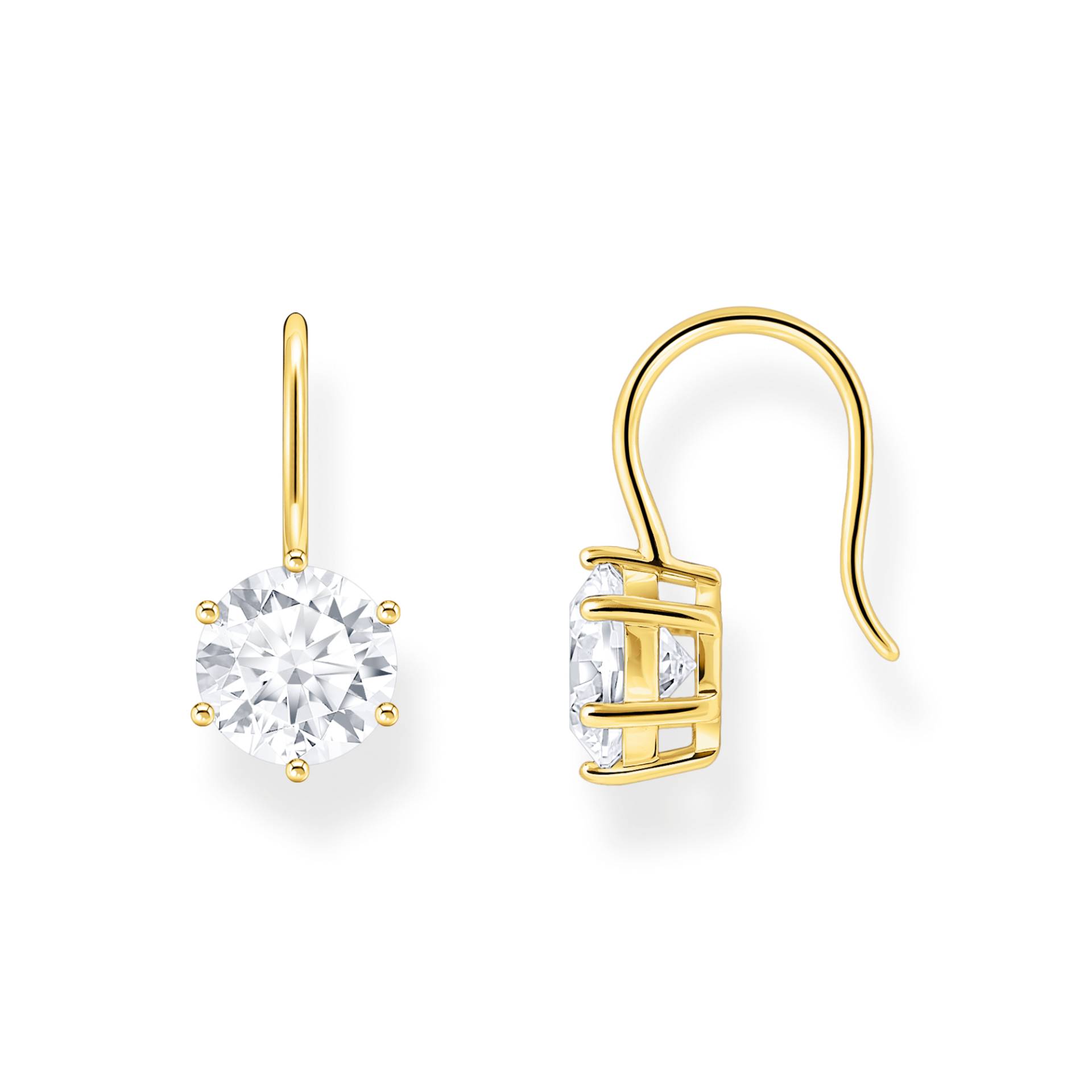 Thomas Sabo Ohrhänger mit großem, weißem Zirkonia vergoldet weiß H2287-414-14 Thomas Sabo Ohrhänger mit großem, weißem Zirkonia vergoldet weiß H2287-414-14 von Thomas Sabo