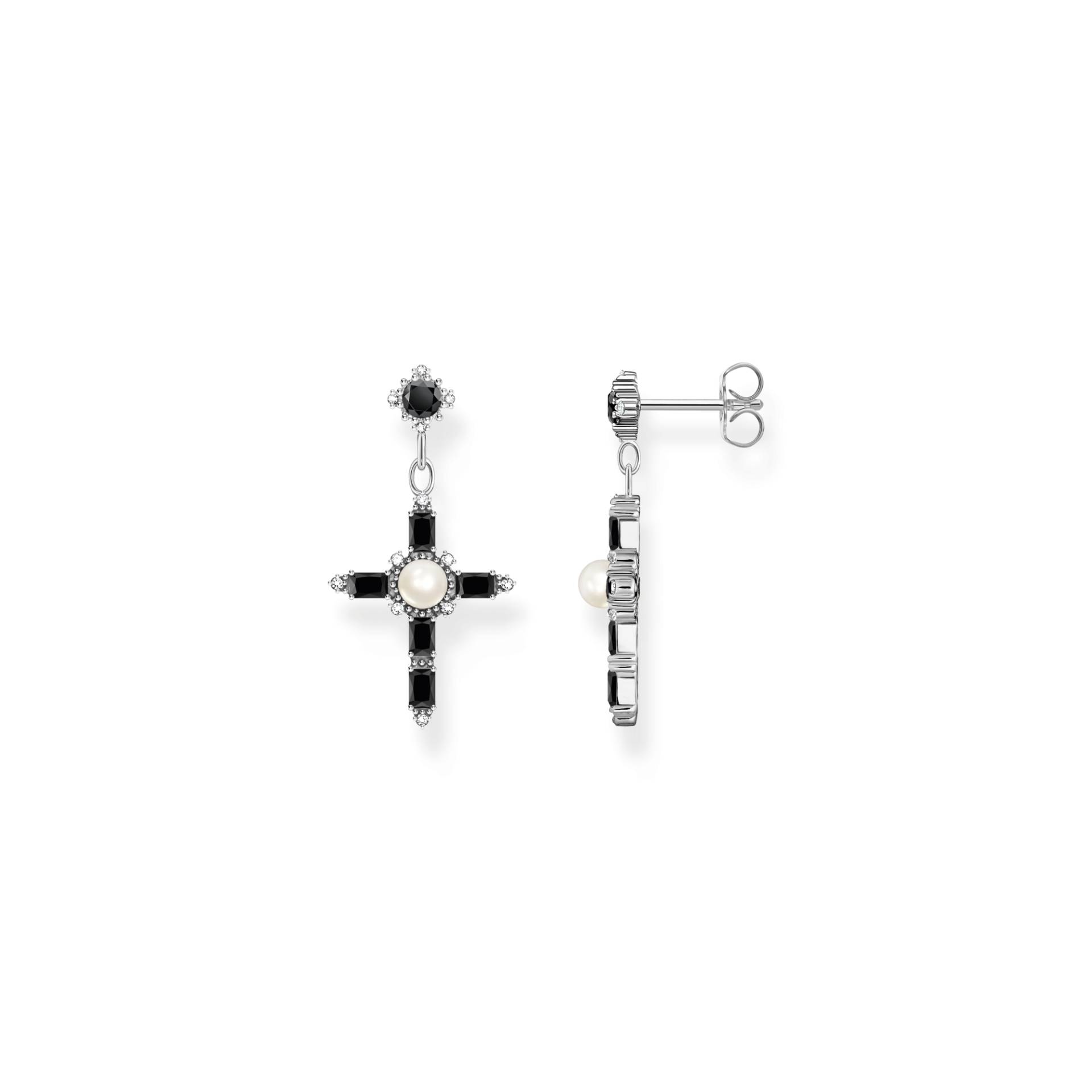 Thomas Sabo Ohrringe Kreuz Cross Romance schwarz Silber schwarz H2312-167-11 von Thomas Sabo