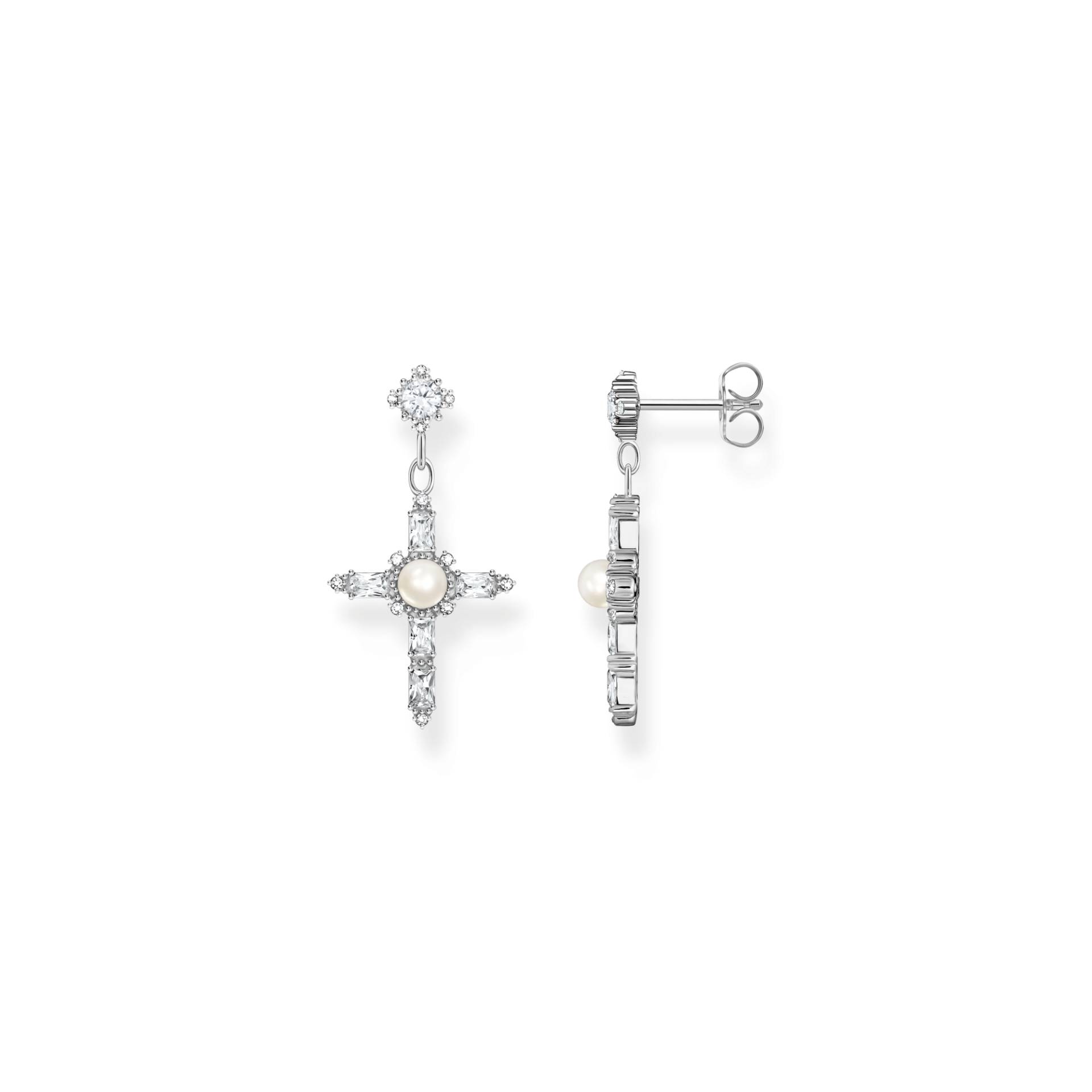 Thomas Sabo Ohrringe Cross Romance weiß Silber weiß H2312-167-14 von Thomas Sabo