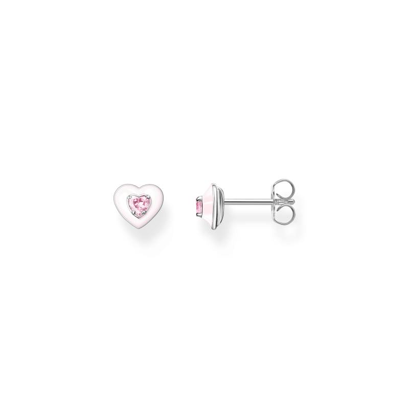 Thomas Sabo Ohrstecker Herz mit pinkem Stein Silber pink H2268-041-9 von Thomas Sabo