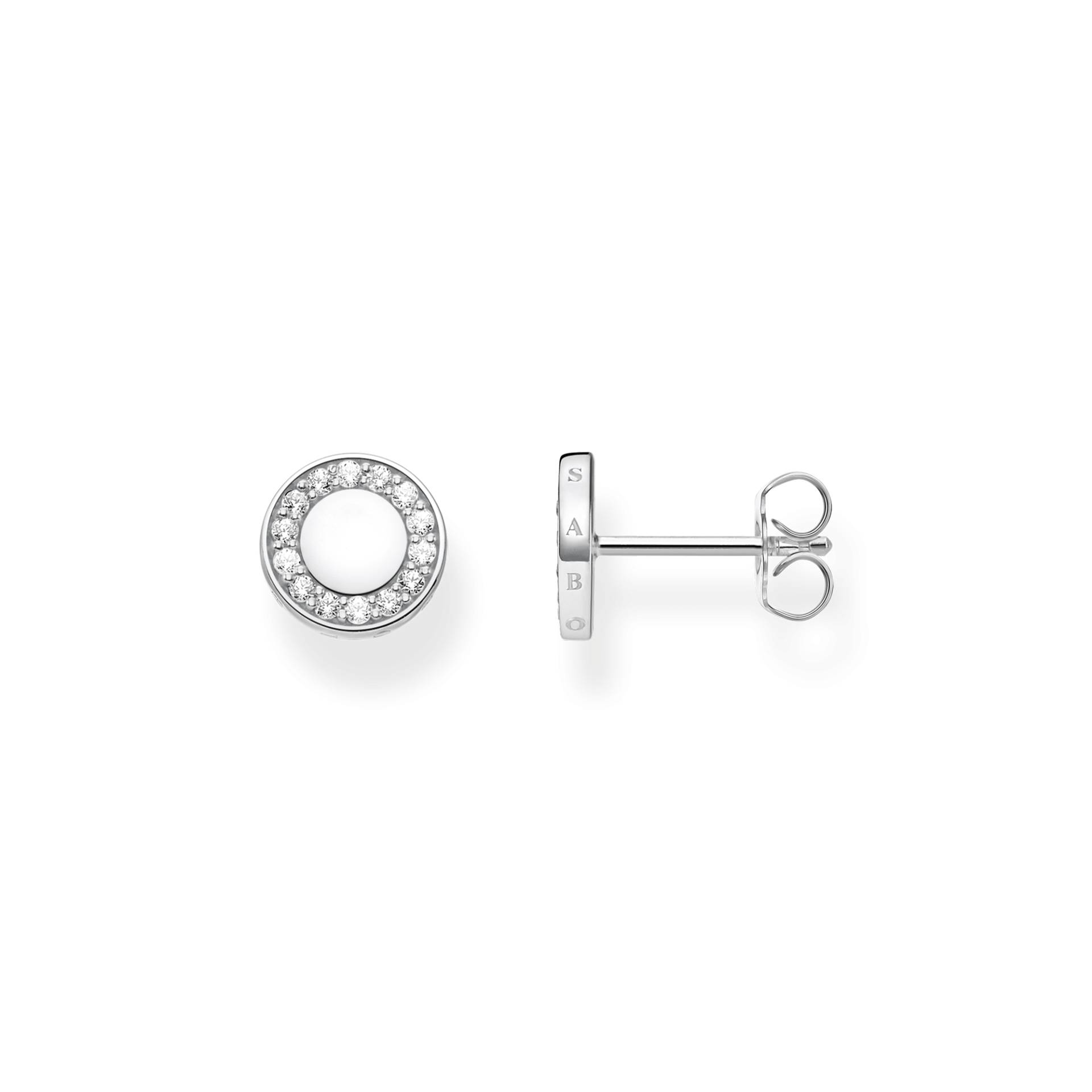 Thomas Sabo Ohrstecker Kreis mit weißen Steinen Silber weiß H2061-051-14 von Thomas Sabo