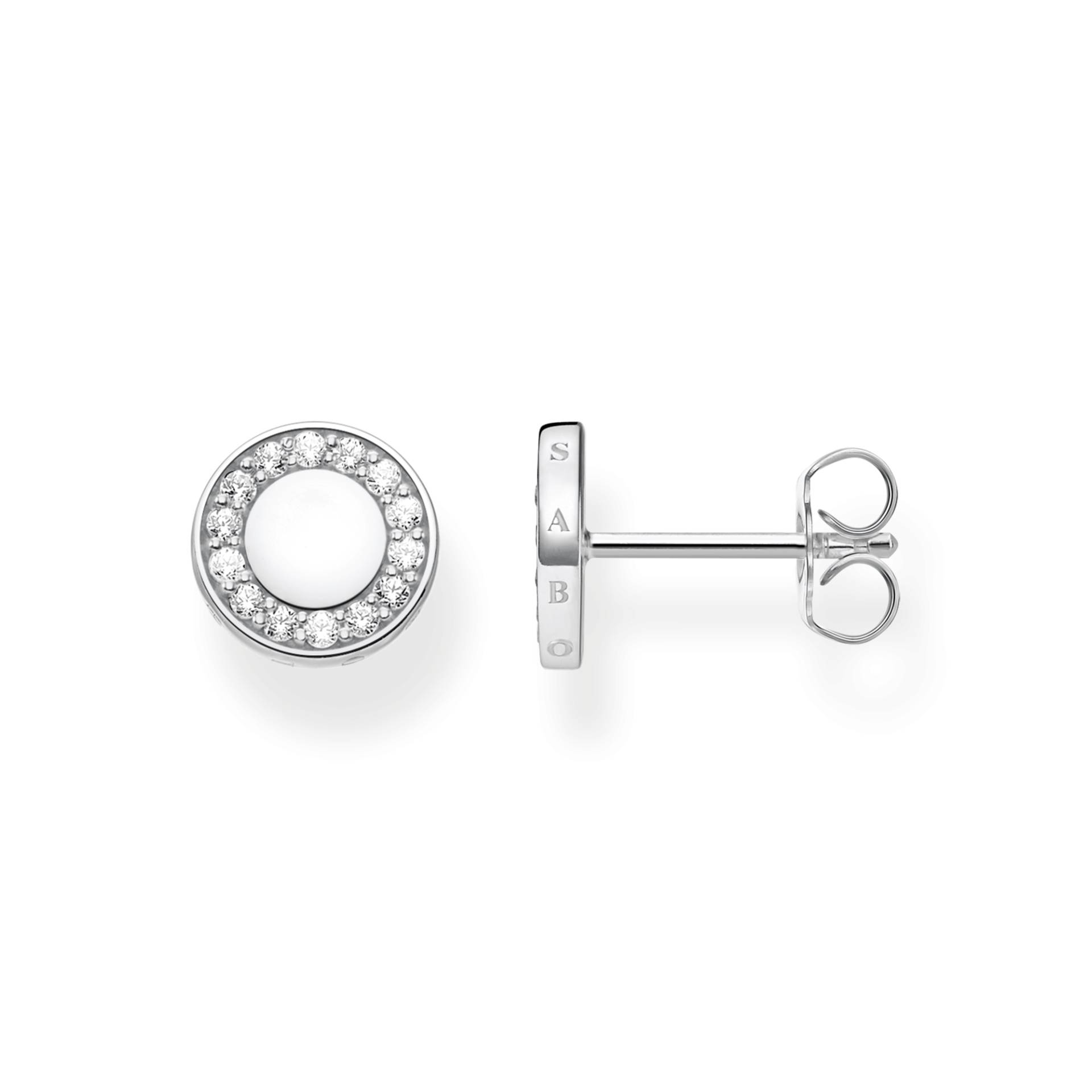 Thomas Sabo Ohrstecker Kreis mit weißen Steinen Silber weiß H2061-051-14 von Thomas Sabo